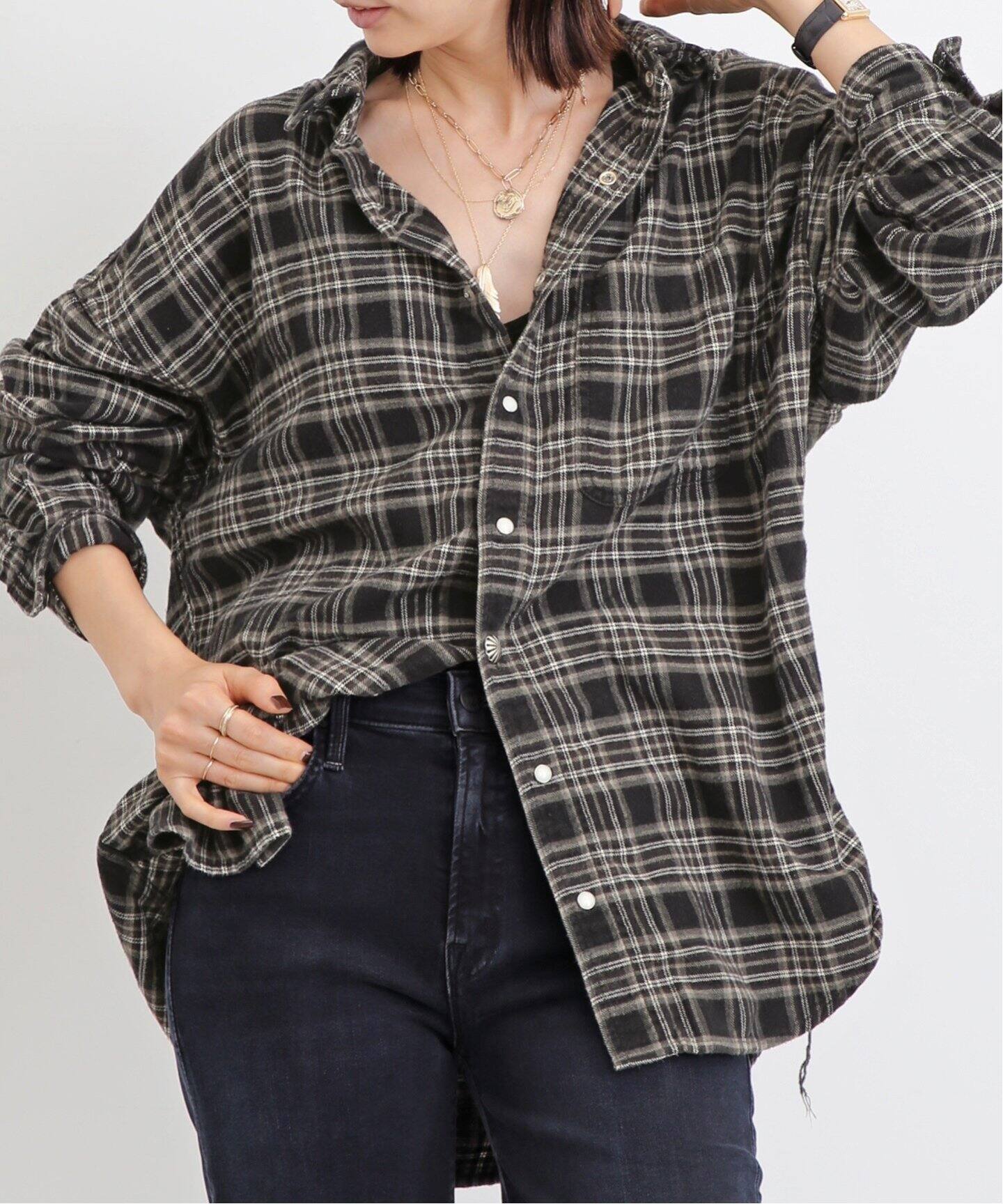 REMI RELIEF/レミ レリーフ】 CHECK SHIRT（シャツ／ブラウス）｜L  