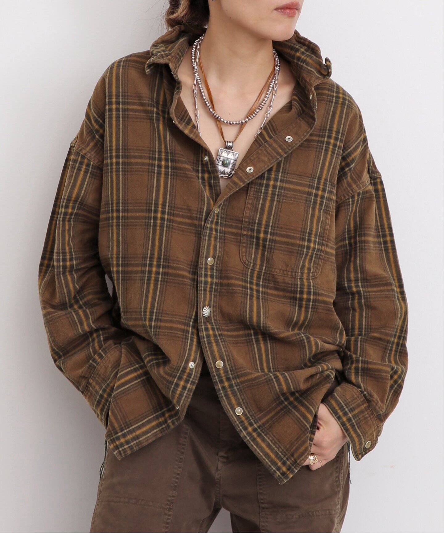 REMI RELIEF/レミ レリーフ】 CHECK SHIRT（シャツ／ブラウス）｜L  