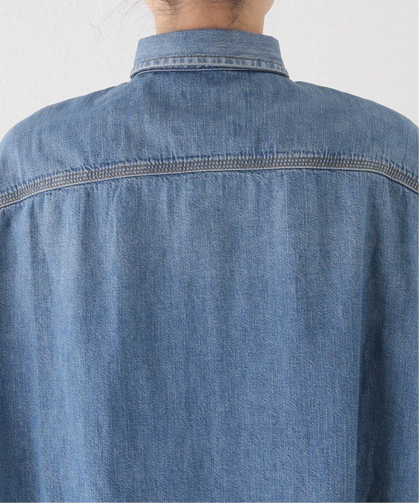 R13/アールサーティーン】 CROPPED DENIM SHIRT（シャツ／ブラウス 