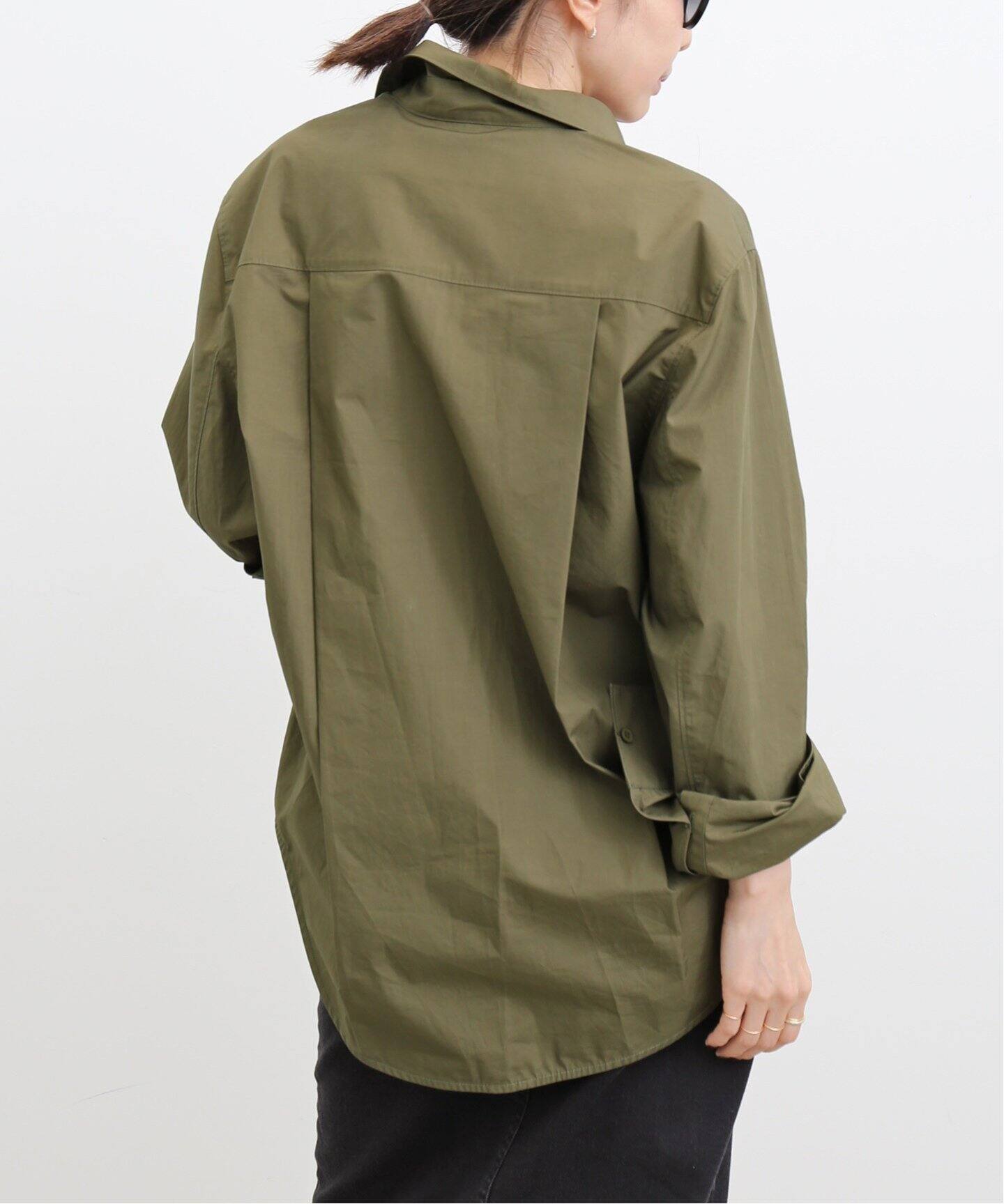 エイエックスエイ AEXAE LAppartement取扱い 24SS Cotton Wide Sleeve Shirt シャツ ストライプ 長袖 S ネイビー ホワイト レディース AEXAE/エイエックスエイ】 Cotton Wide Sleeve Shirt（シャツ