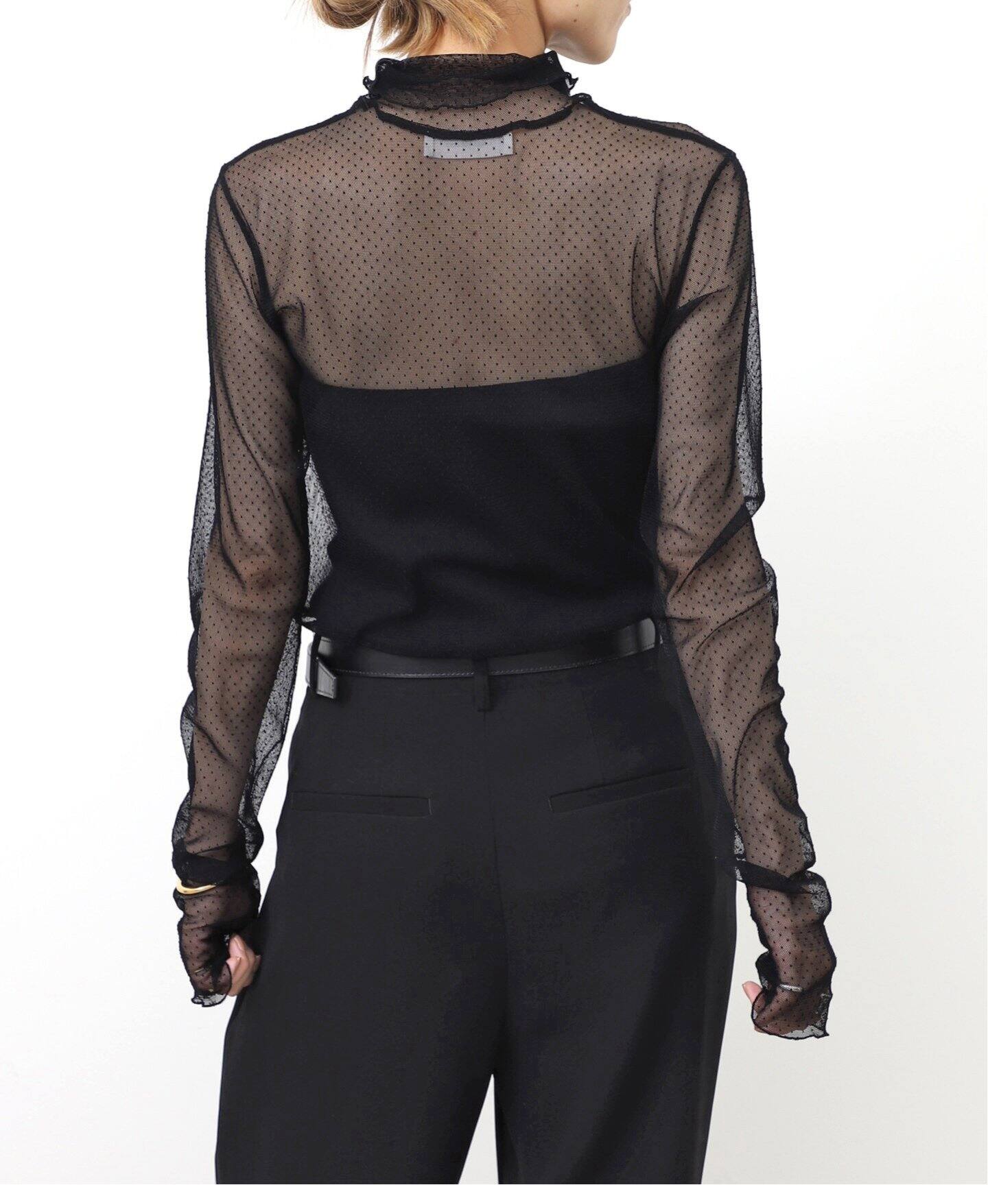 Col Pierrot/コル ピエロ】 Dot Sheer Blouse（シャツ／ブラウス）｜L  