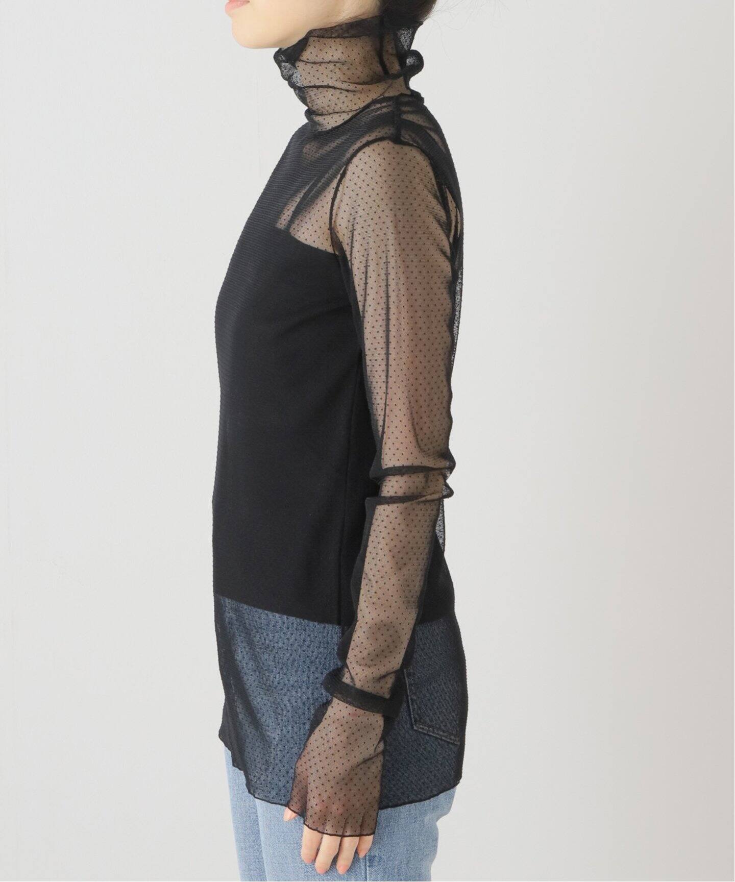 Col Pierrot/コル ピエロ】 Dot Sheer Blouse（シャツ／ブラウス）｜L 