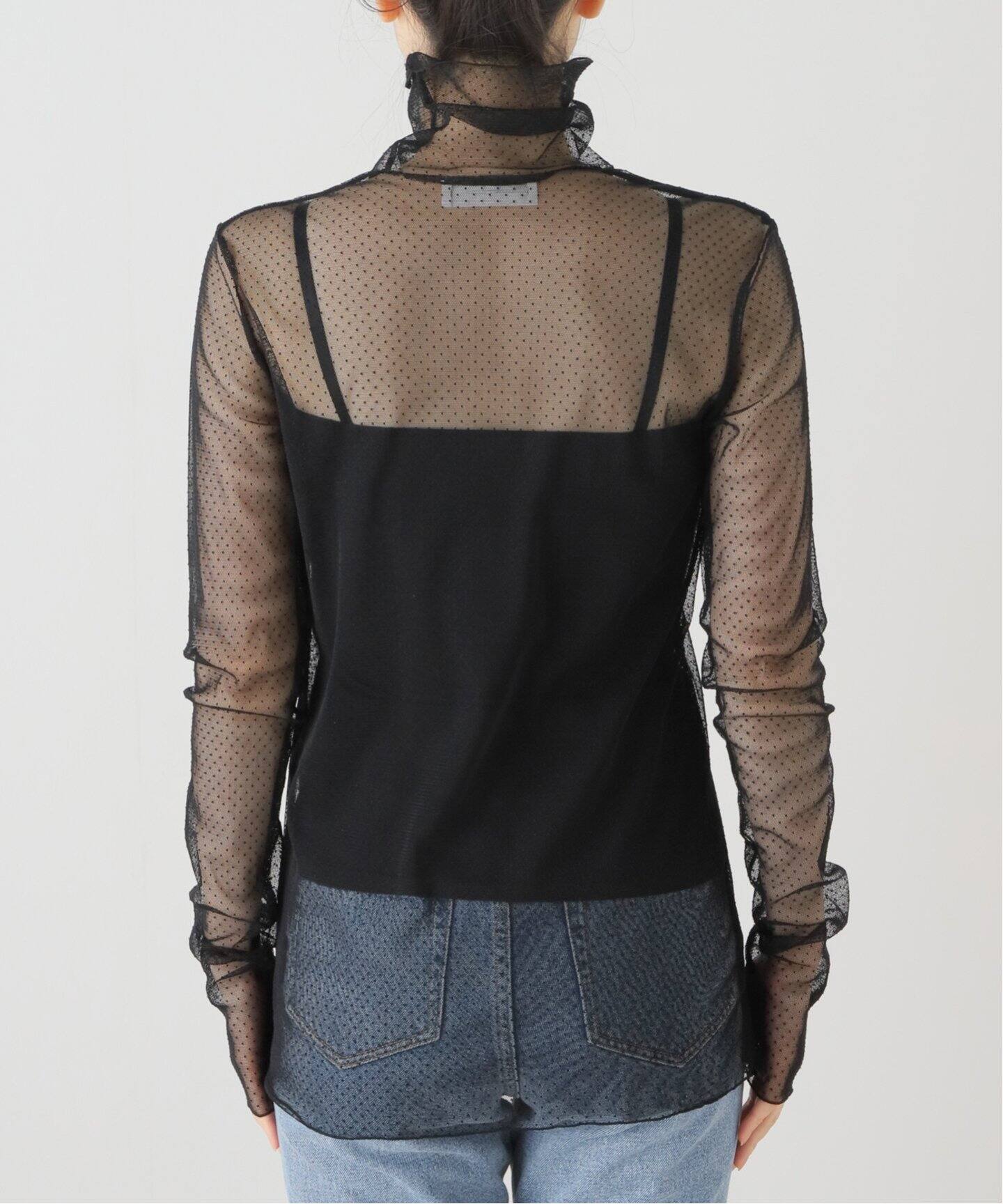 Col Pierrot/コル ピエロ】 Dot Sheer Blouse（シャツ／ブラウス）｜L 
