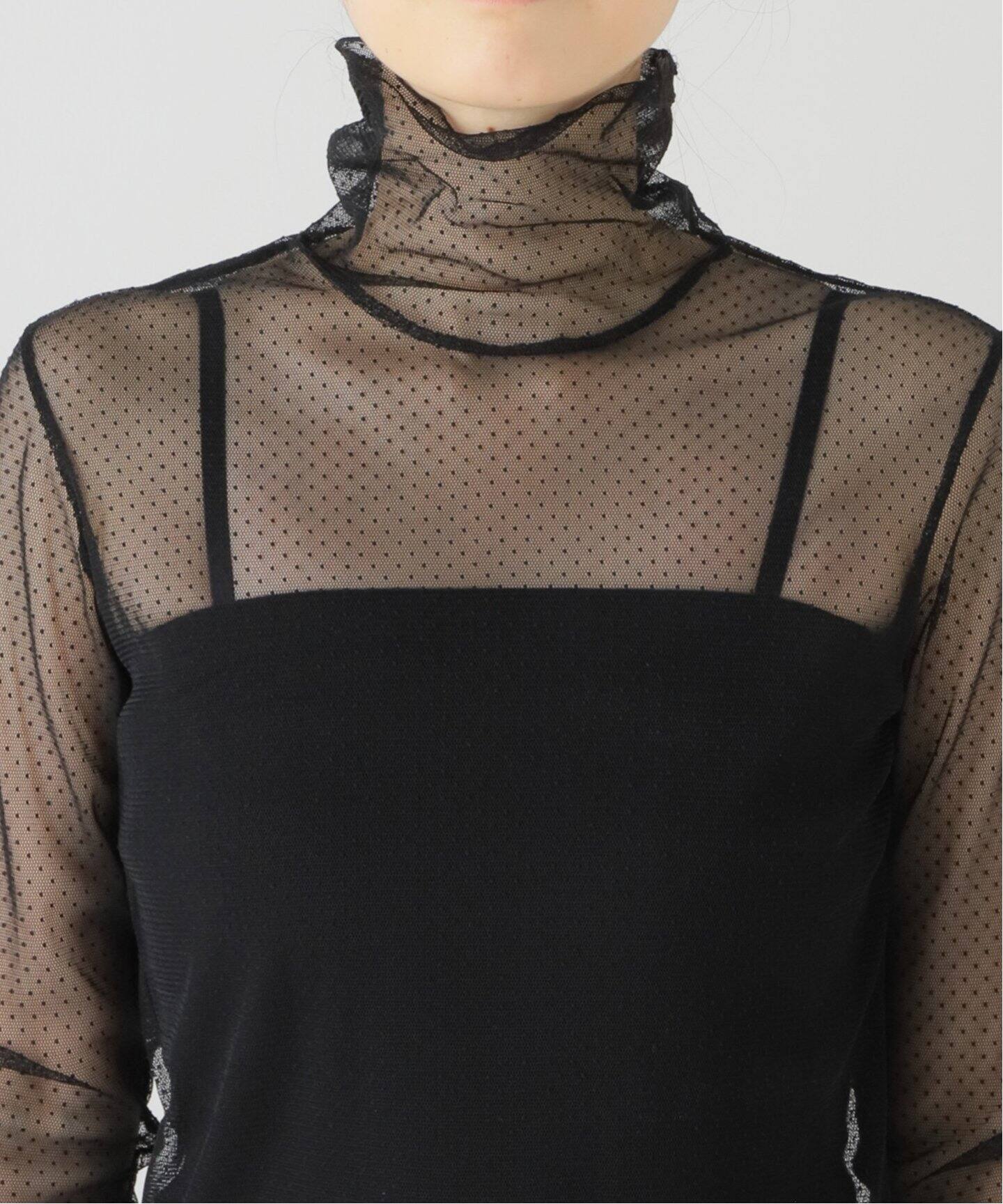 Col Pierrot/コル ピエロ】 Dot Sheer Blouse（シャツ／ブラウス）｜L 
