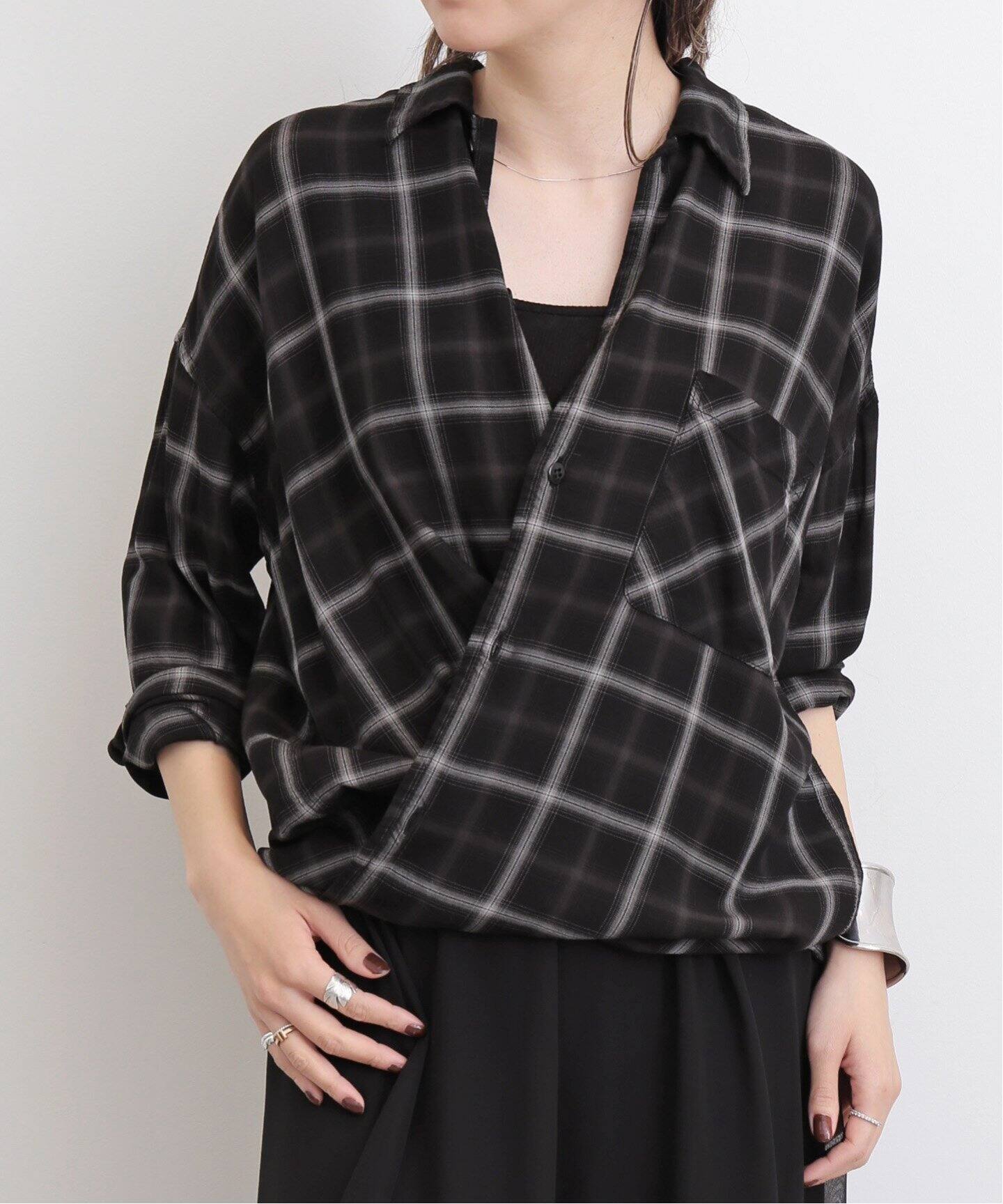 REMI RELIEF/レミ レリーフ】 CHECK 2 WAY SHIRT（シャツ／ブラウス 