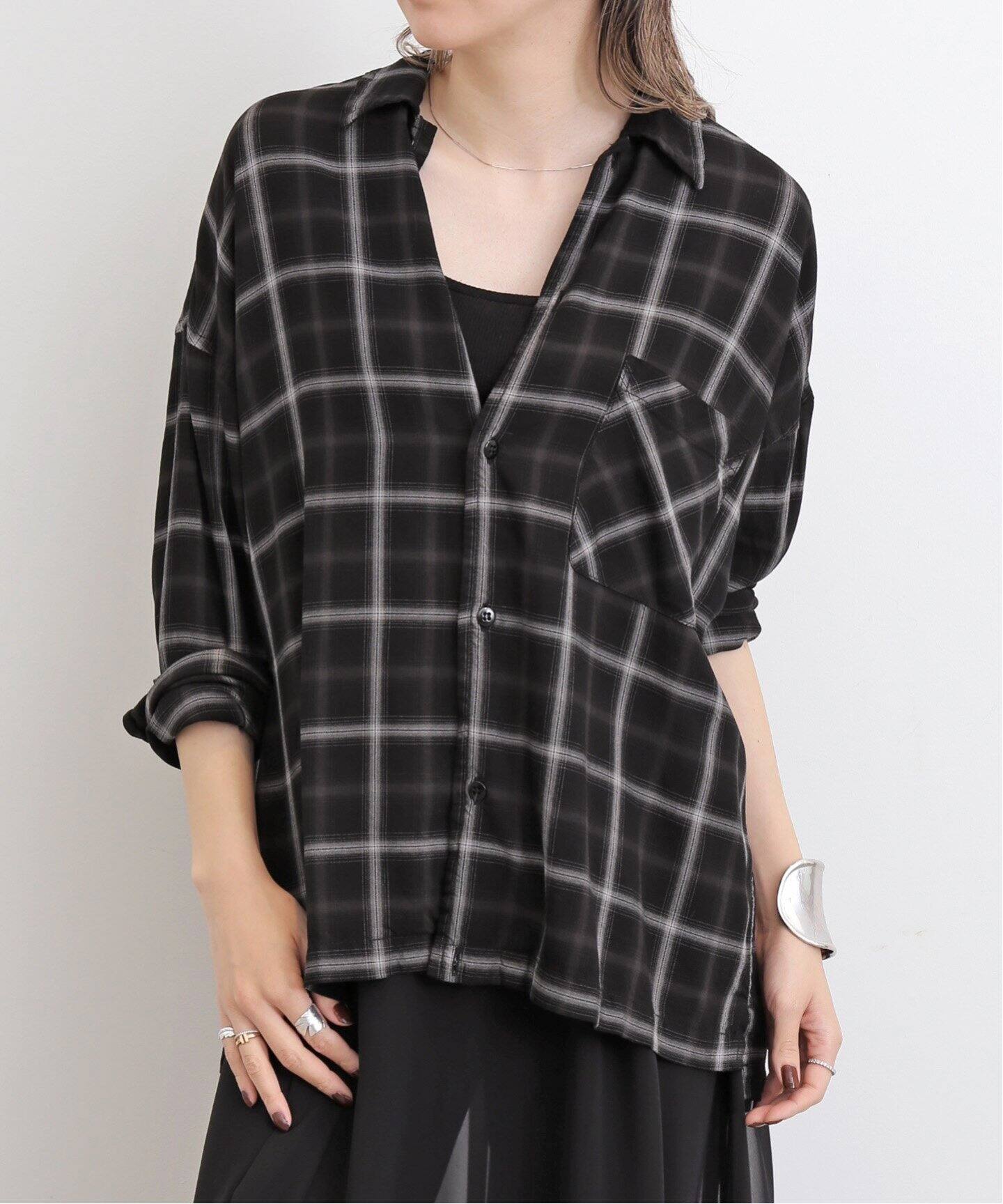 REMI RELIEF/レミ レリーフ】 CHECK 2 WAY SHIRT（シャツ／ブラウス  