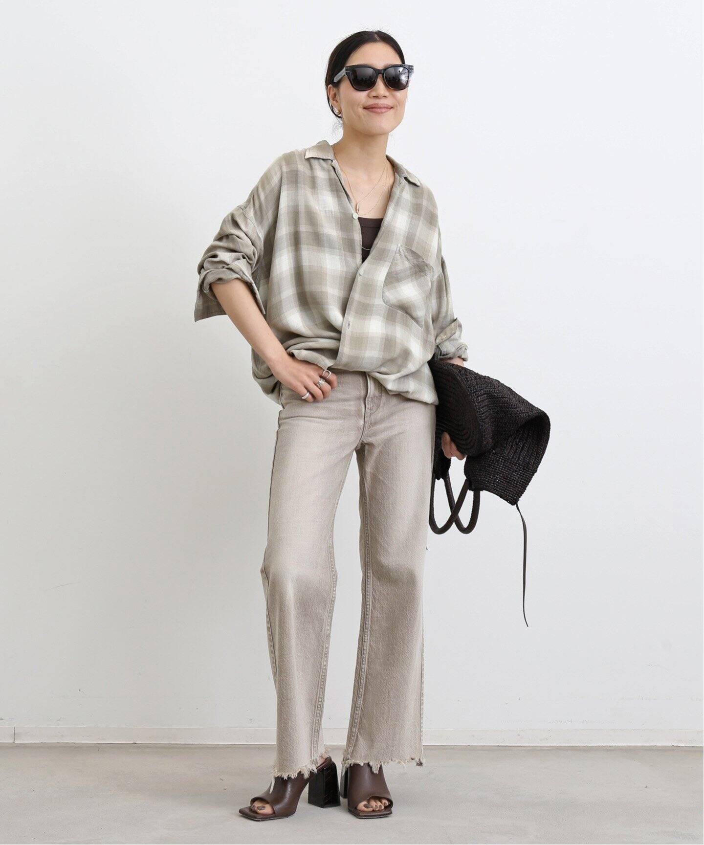 REMI RELIEF/レミ レリーフ】 CHECK 2 WAY SHIRT（シャツ／ブラウス  