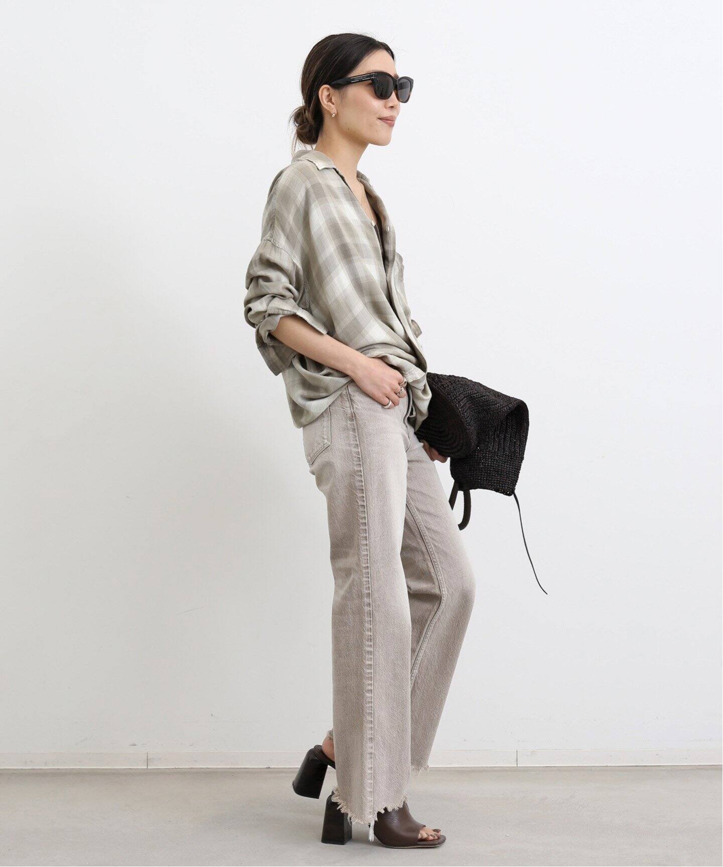 REMI RELIEF/レミ レリーフ】 CHECK 2 WAY SHIRT（シャツ／ブラウス 