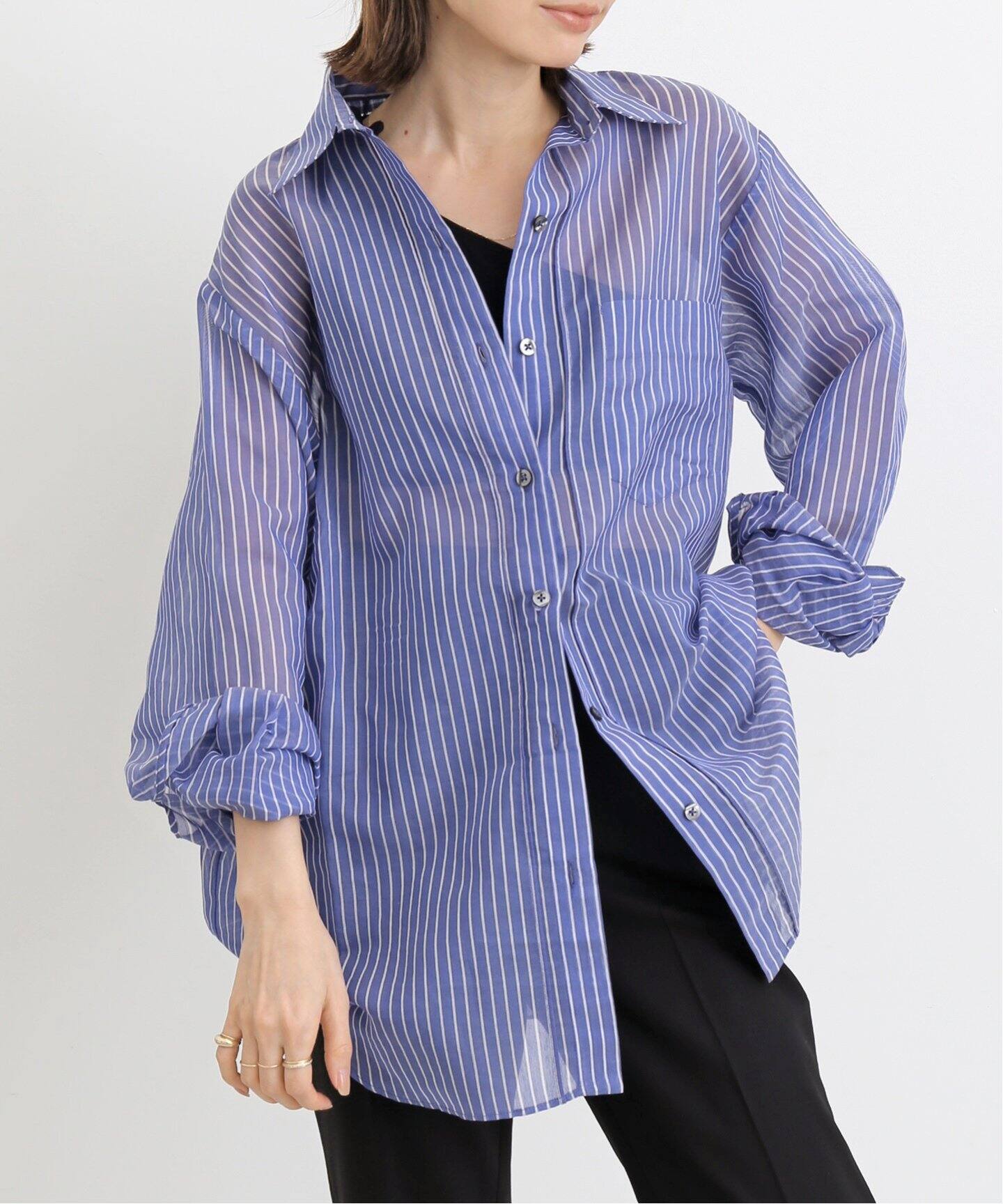 LAppartement Sheer Stripe Shirt（シャツ／ブラウス）｜L