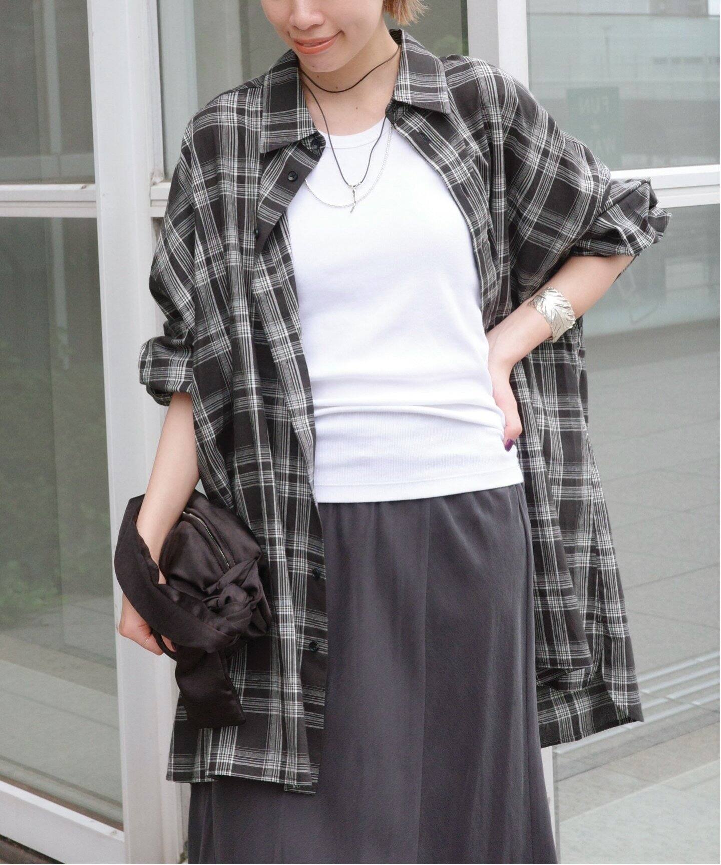 ap studio プロヴォークオーバーサイズチェックシャツ 