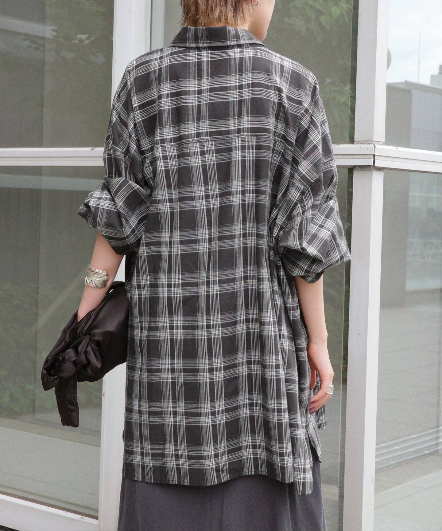 ap studio プロヴォークオーバーサイズチェックシャツ 