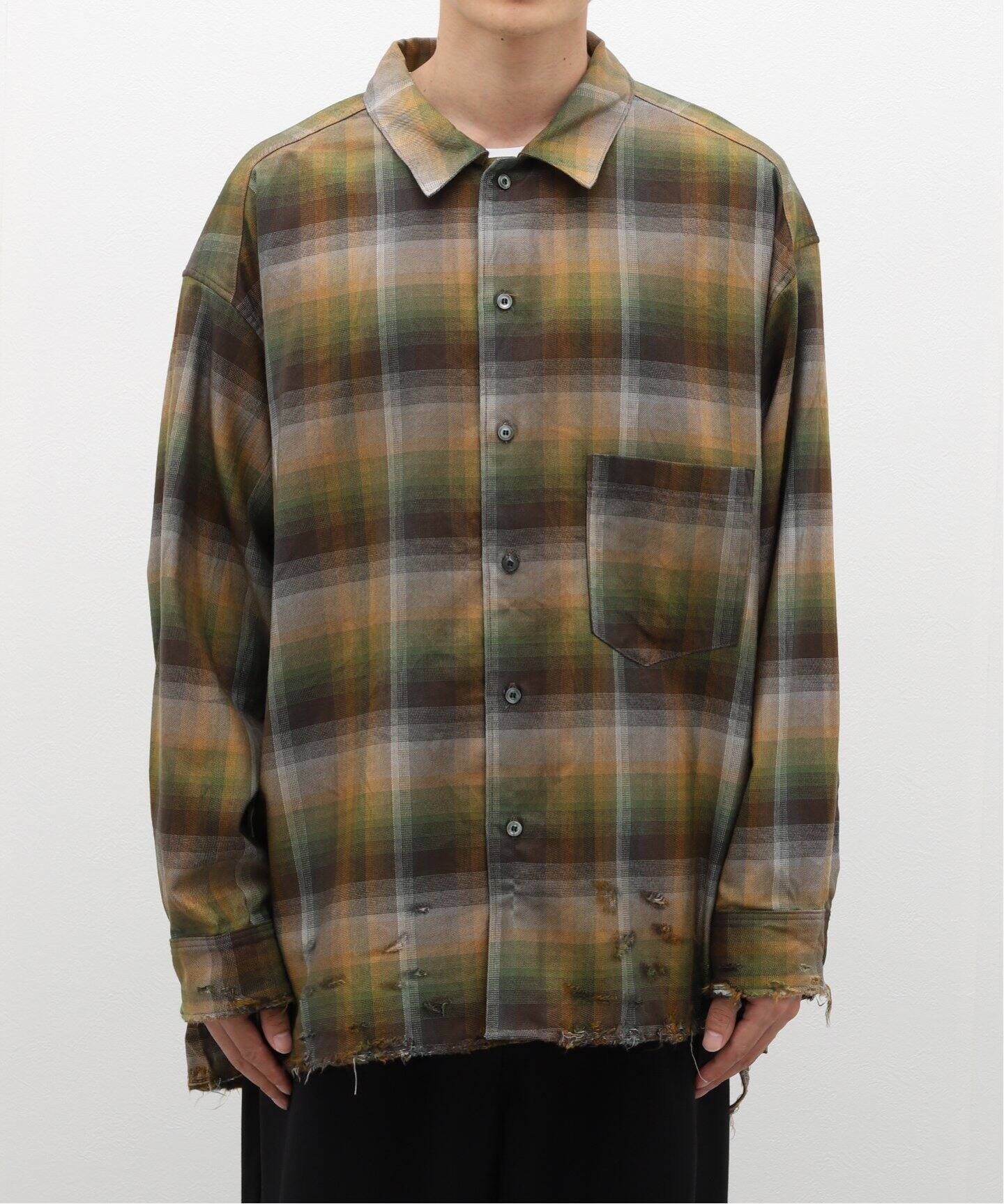 ANCELLM / アンセルム】R/C CHECK CRASH LS SHIRT（シャツ／ブラウス  