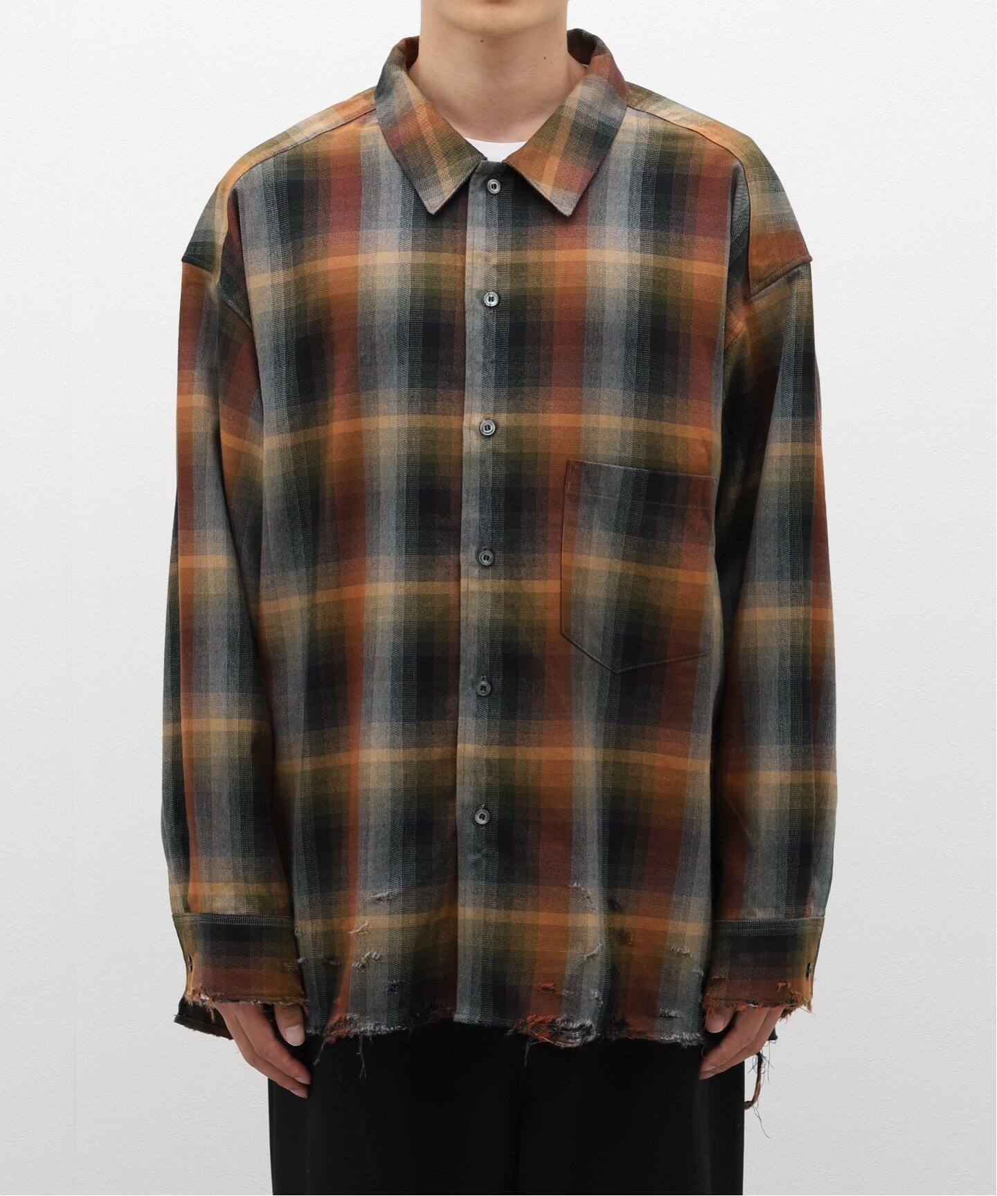 ANCELLM / アンセルム】R/C CHECK CRASH LS SHIRT（シャツ／ブラウス 