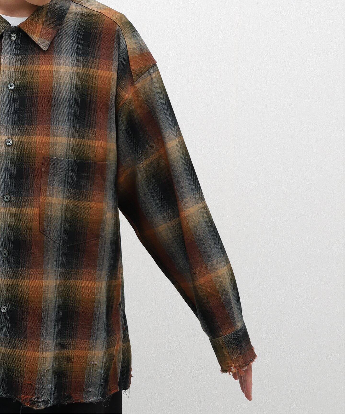 ANCELLM / アンセルム】R/C CHECK CRASH LS SHIRT（シャツ／ブラウス 