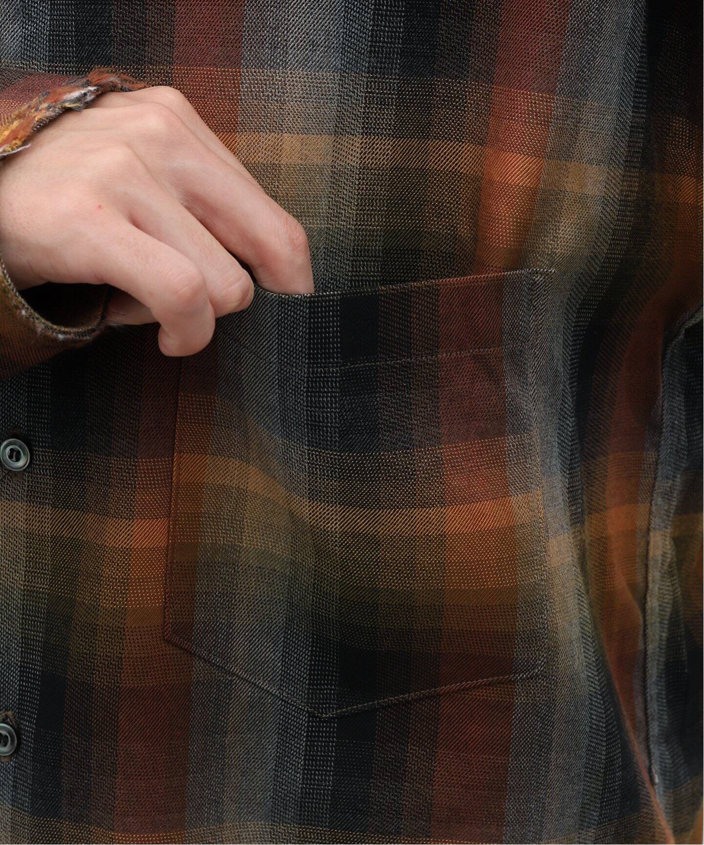 ANCELLM / アンセルム】R/C CHECK CRASH LS SHIRT（シャツ／ブラウス 