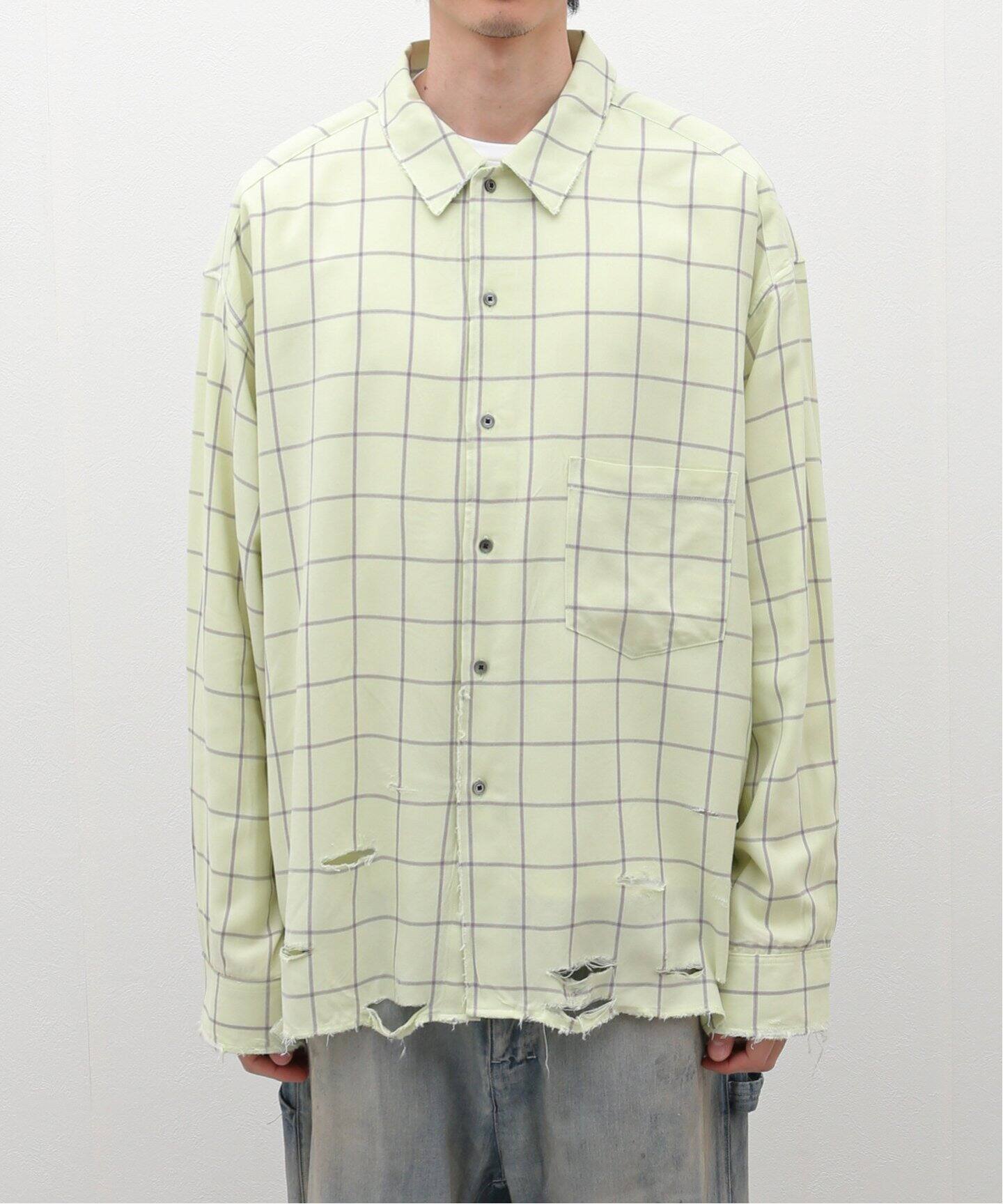 ANCELLM / アンセルム】RAYON CHECK CRASH LS SHIRT（シャツ