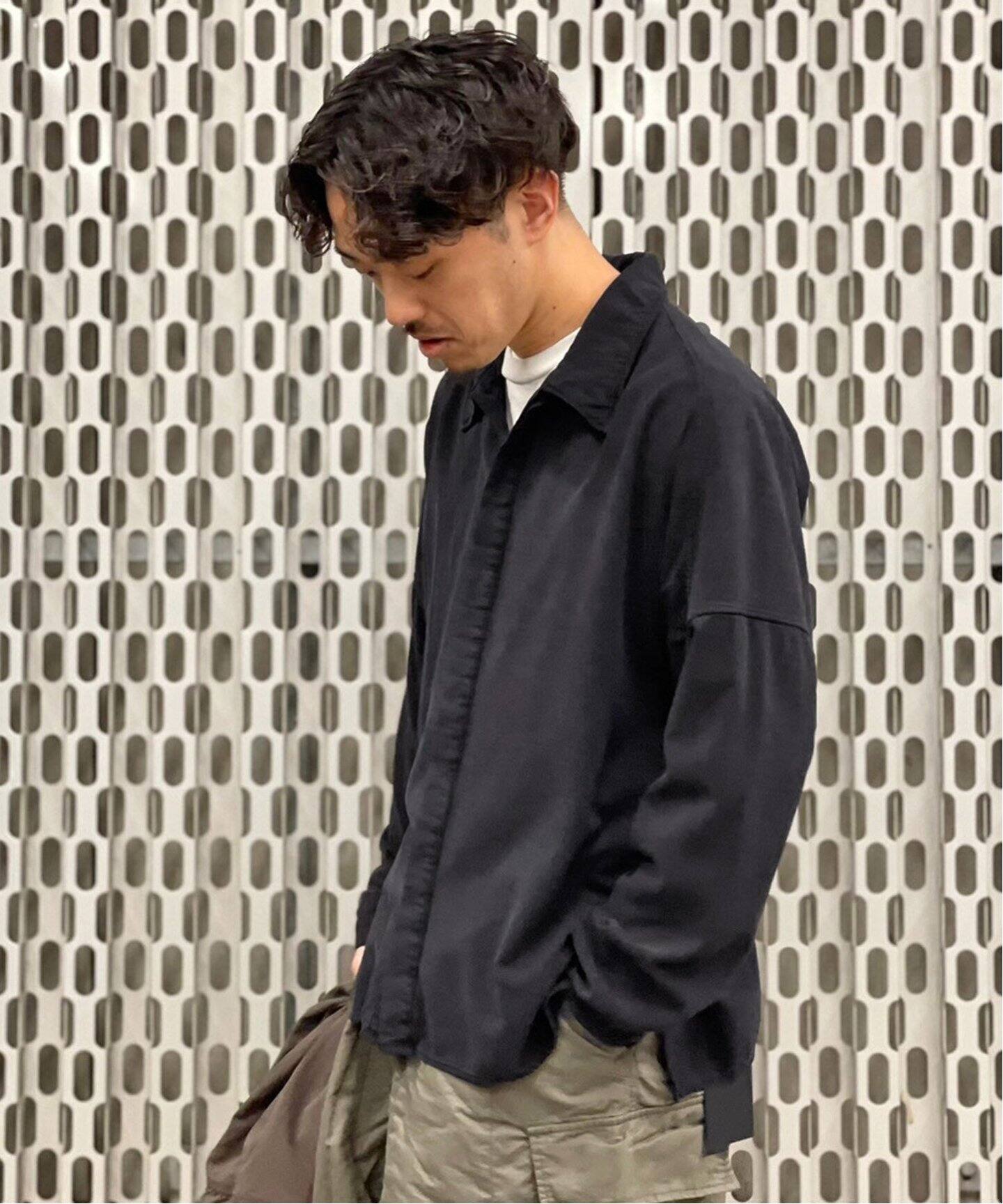 ANCELLM / アンセルム】SILK SUEDE DRESS LS SHIRT（シャツ／ブラウス 
