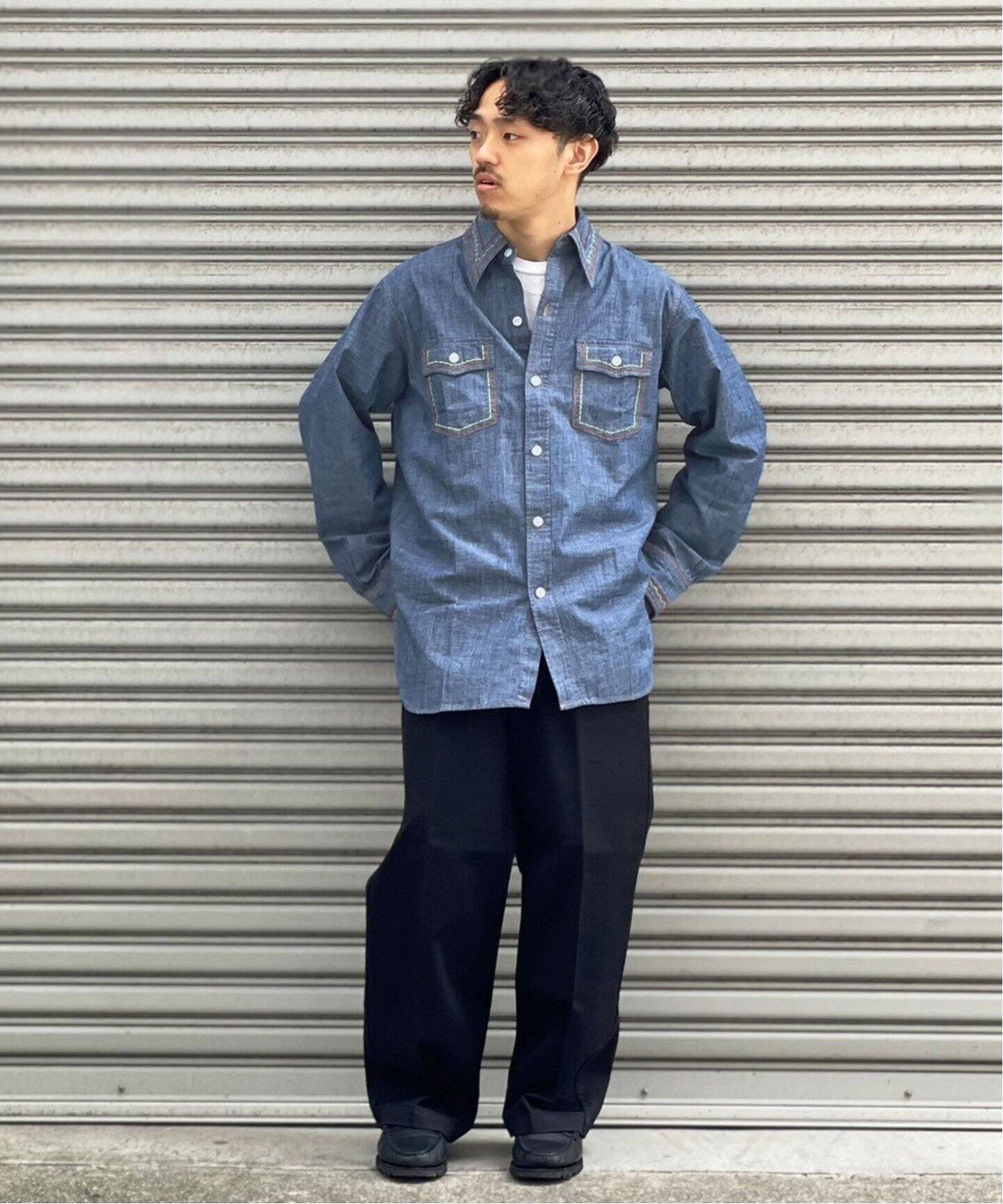 NEEDLES / ニードルズ】WORK SHIRT- COTTON CHAMBRAY / INDIA EMB  