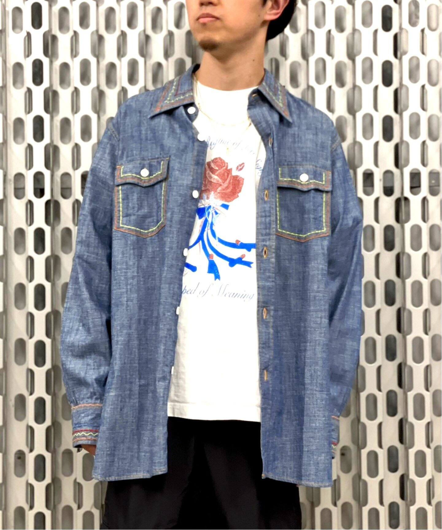 NEEDLES / ニードルズ】WORK SHIRT- COTTON CHAMBRAY / INDIA EMB  