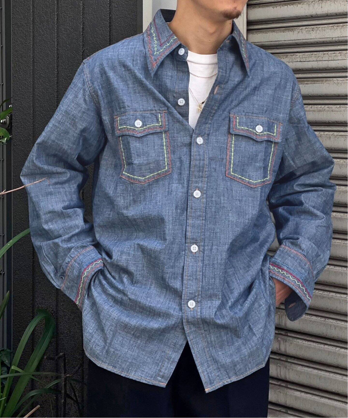 NEEDLES / ニードルズ】WORK SHIRT- COTTON CHAMBRAY / INDIA EMB
