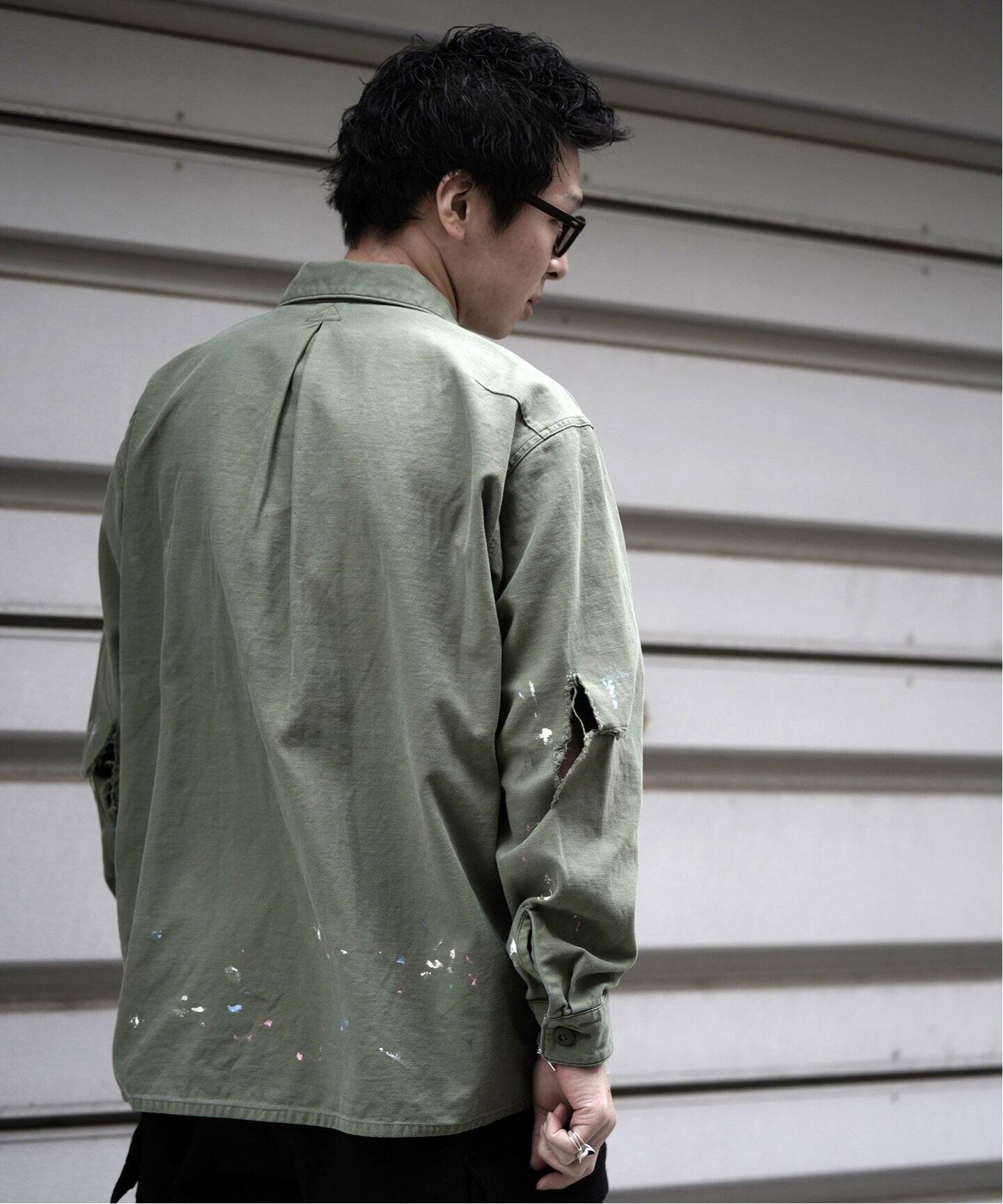 URU / ウル】COTTON BACKSATIN - MILITARY L/S SHIR（シャツ／ブラウス 