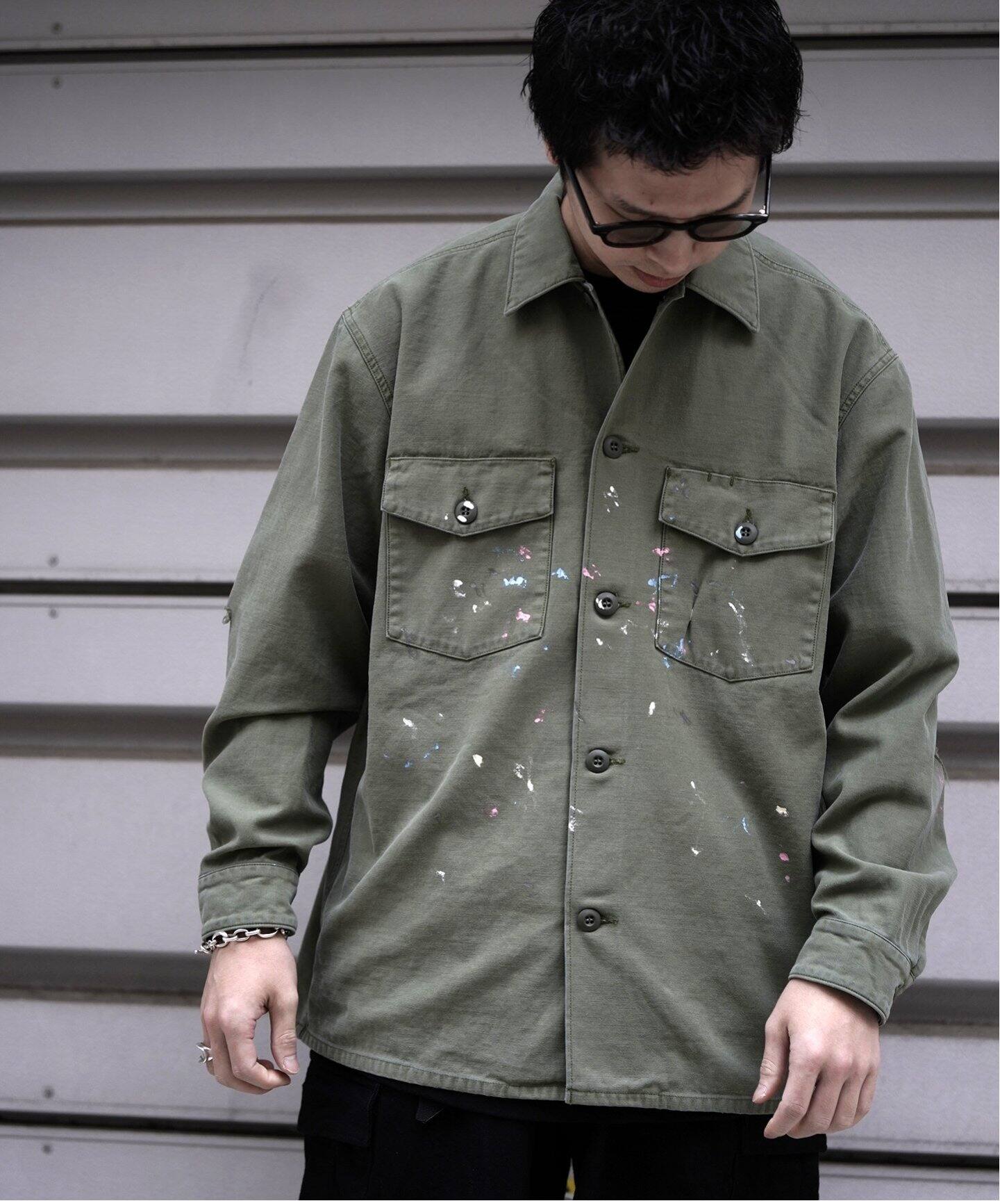 URU / ウル】COTTON BACKSATIN - MILITARY L/S SHIR（シャツ／ブラウス 