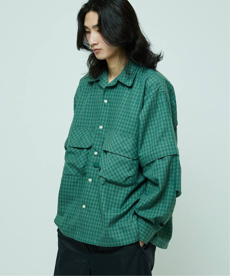 DAIWA PIER39 TECH SPORTS OPEN COLLAR SHIRTS L/S MINI PLAIDS BE 