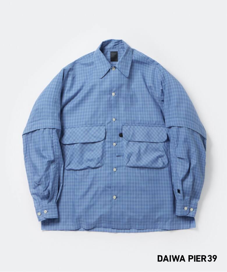 DAIWA PIER39 TECH SPORTS OPEN COLLAR SHIRTS L/S MINI PLAIDS BE  