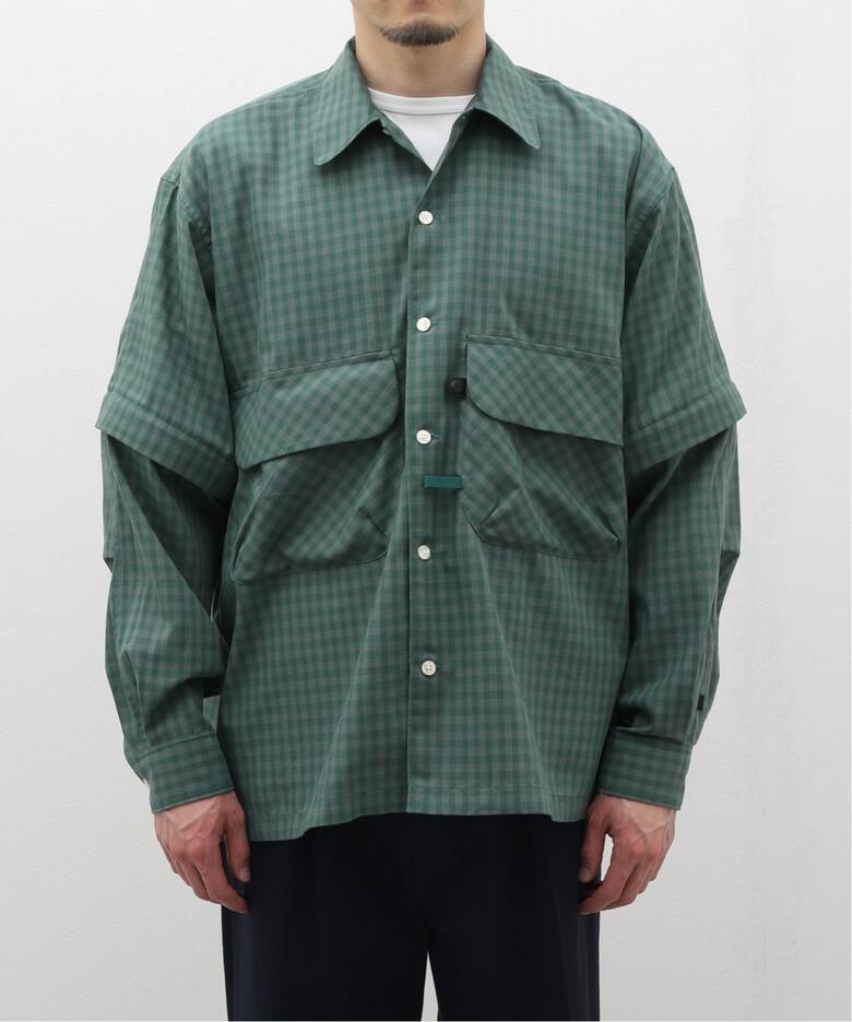 DAIWA PIER39 TECH SPORTS OPEN COLLAR SHIRTS L/S MINI PLAIDS BE 