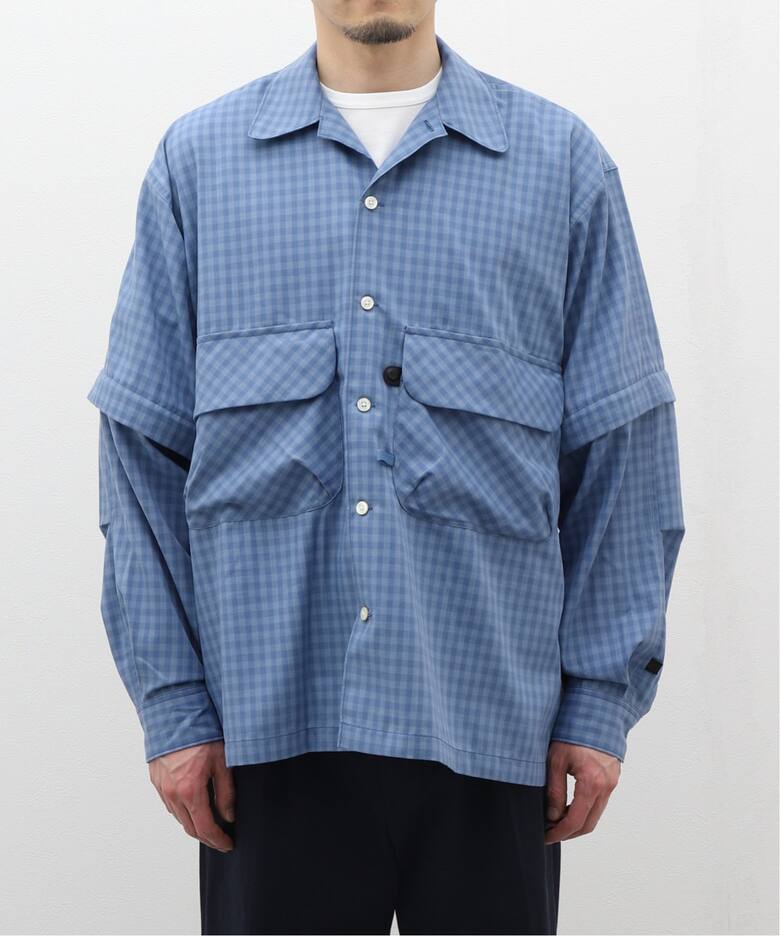 DAIWA PIER39 TECH SPORTS OPEN COLLAR SHIRTS L/S MINI PLAIDS BE 
