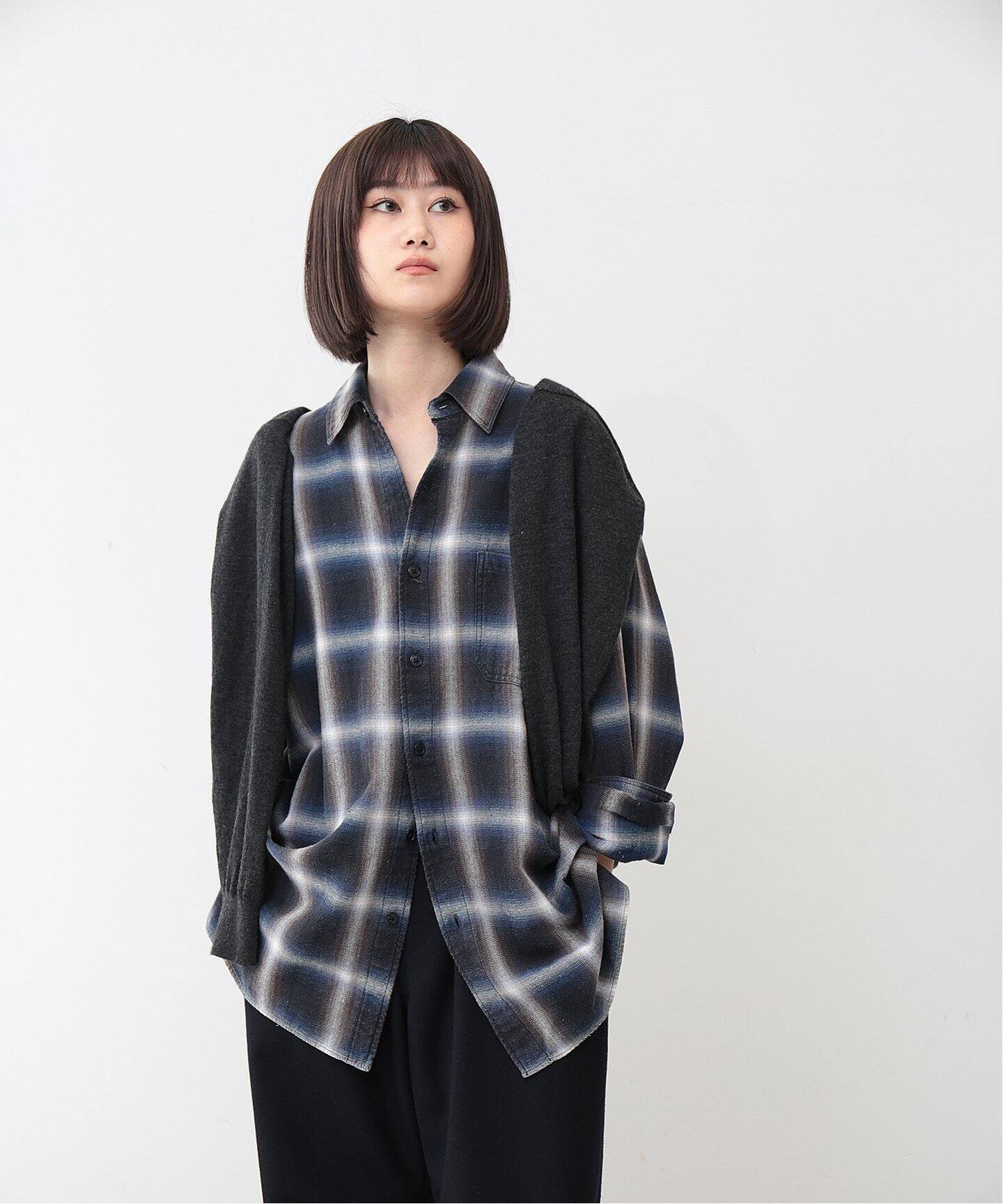 FOLL / フォル】vintage washed check box shirt（シャツ／ブラウス 