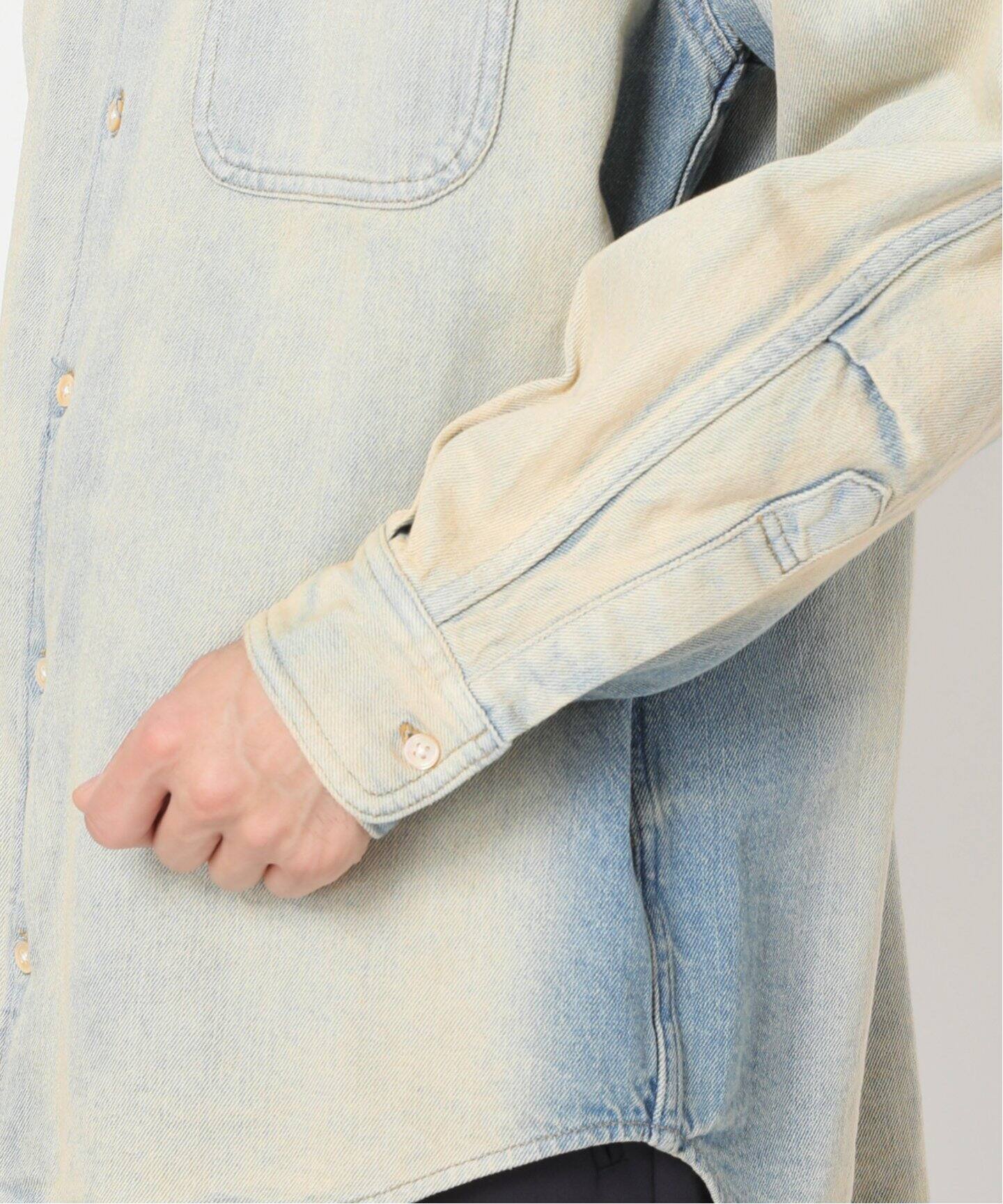 FOLL / フォル】cotton linen denim big daily shirt（シャツ 