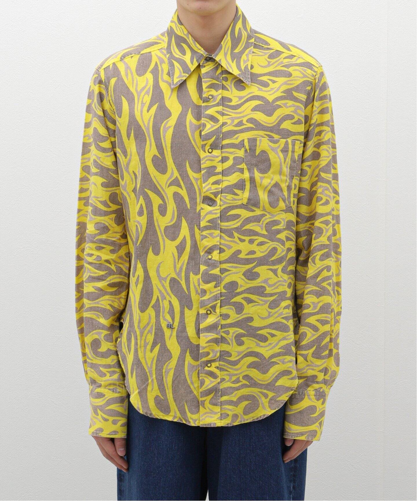 Tシャツ・カットソー ERL UNISEX PRINTED BUTTON UP SHIRT WOVEN ERL Unisex Printed Button Up Shirt Woven - ShopStyle