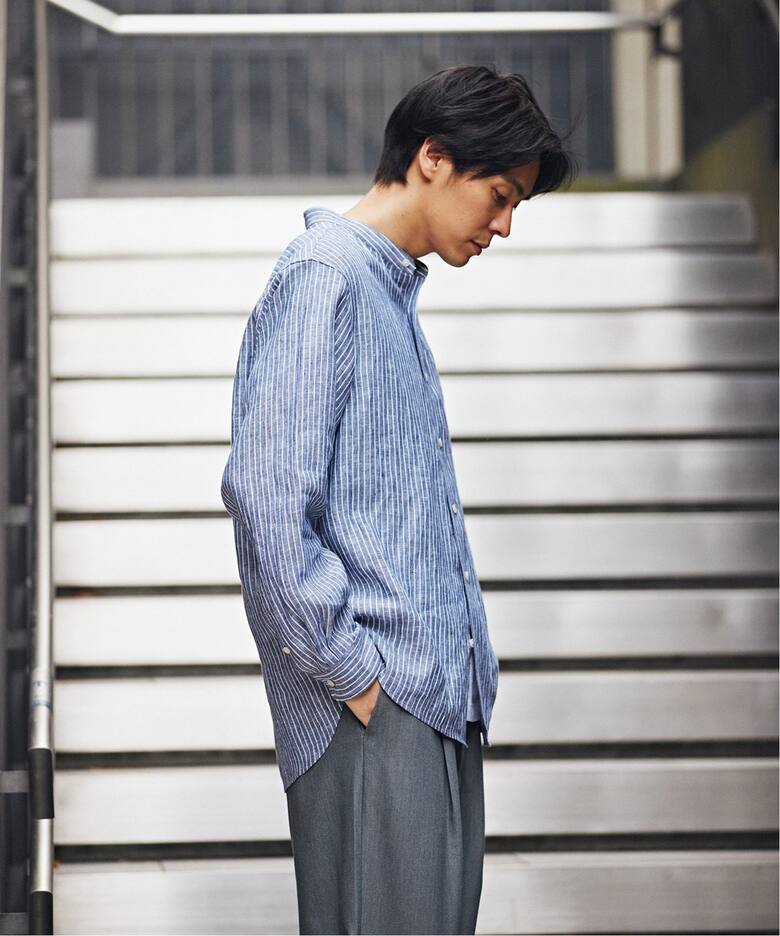 リネンバンドカラーシャツ（シャツ／ブラウス）｜B.C STOCK（ベーセー 