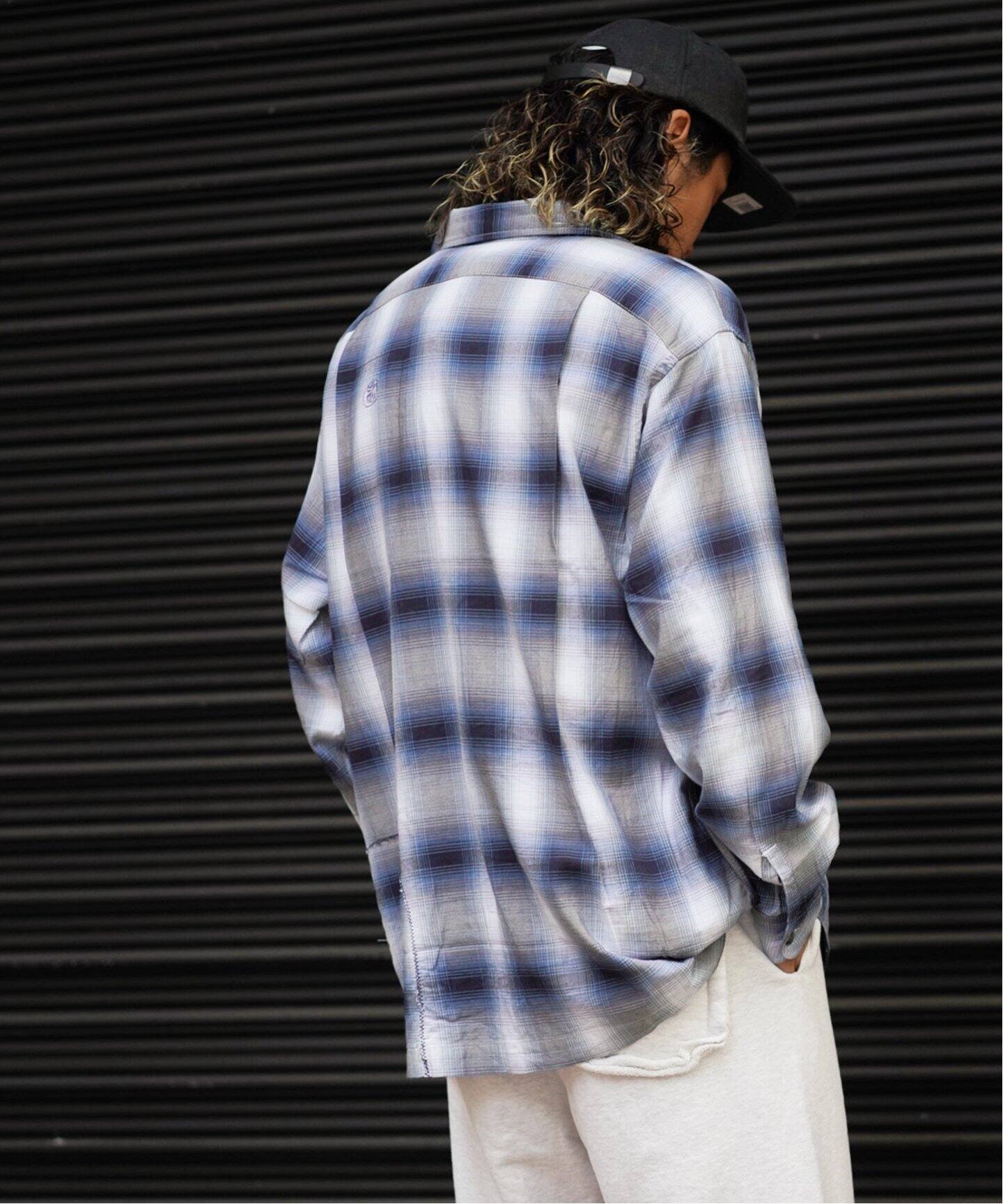BOWWOW / バウワウ RAYON CHECK SHIRTS REPAIRED（シャツ／ブラウス 