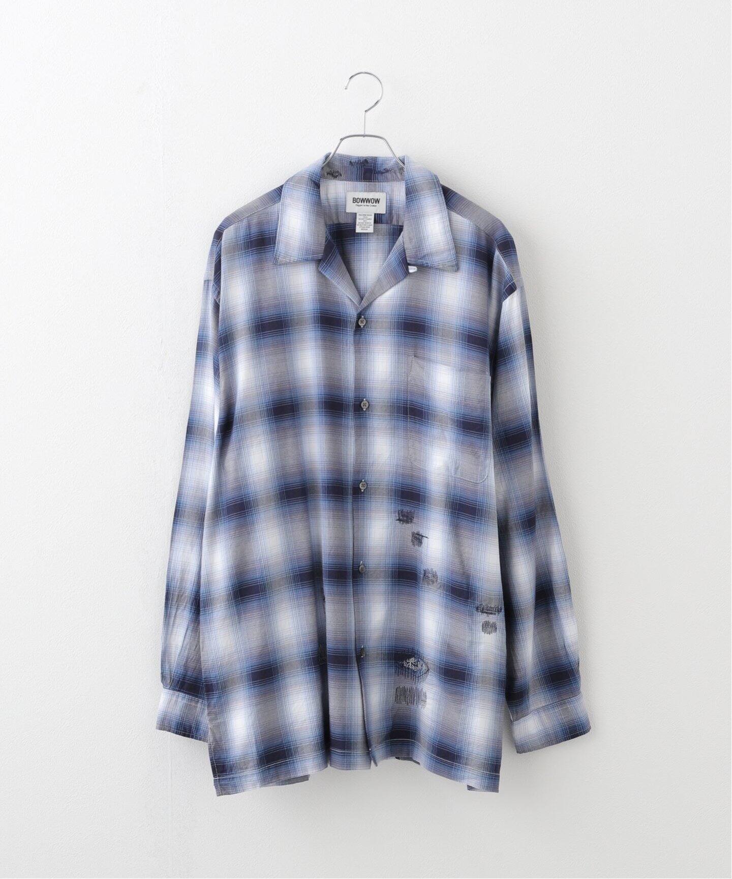 BOWWOW / バウワウ RAYON CHECK SHIRTS REPAIRED（シャツ／ブラウス 