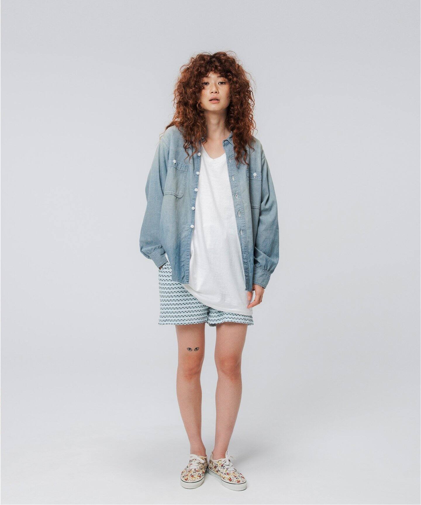 BOWWOW/バウワウ】 CHAMBRAY SHIRTS SUNBURN AGEING（シャツ／ブラウス 