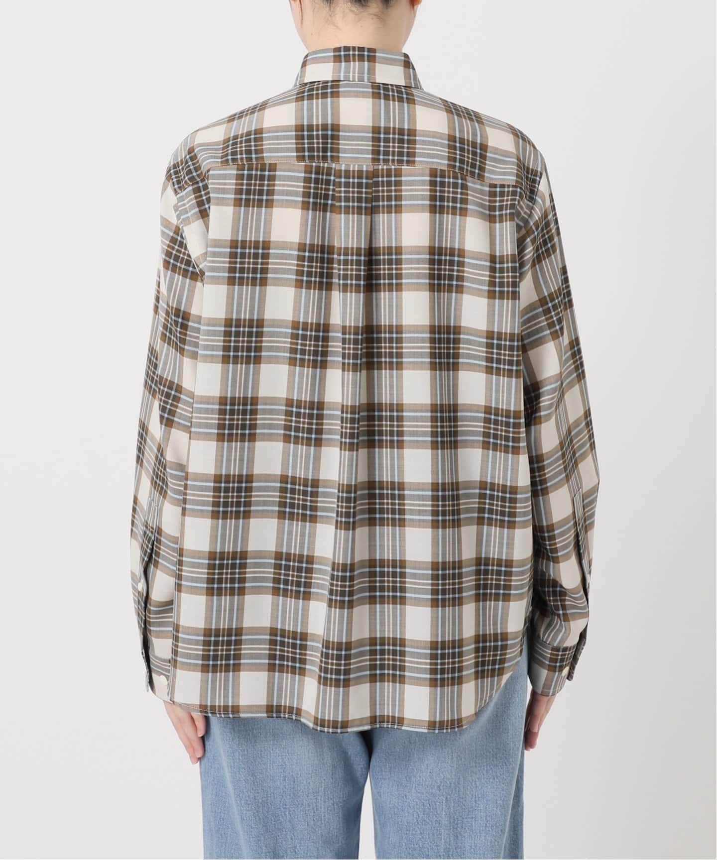 ウーステッドツイルチェックシャツ（シャツ／ブラウス）｜IENA（イエナ