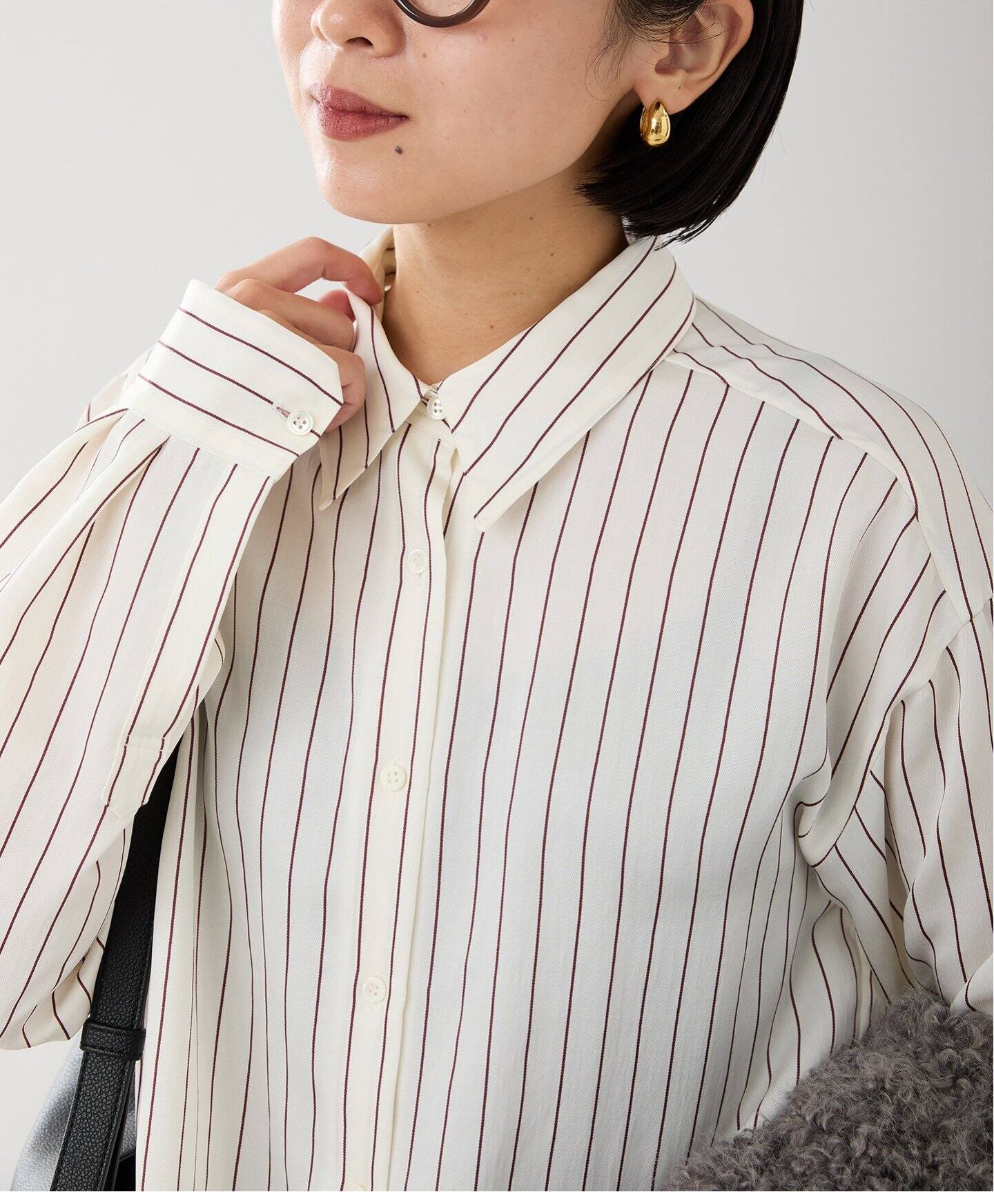サテン ストライプ シャツ（シャツ／ブラウス）｜IENA（イエナ）の通販  