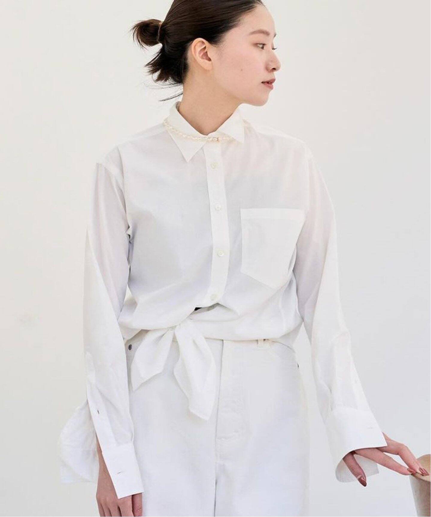 IENAイエナ新品 追加2コットンフリルシャツブラウス ホワイトB（IENA  