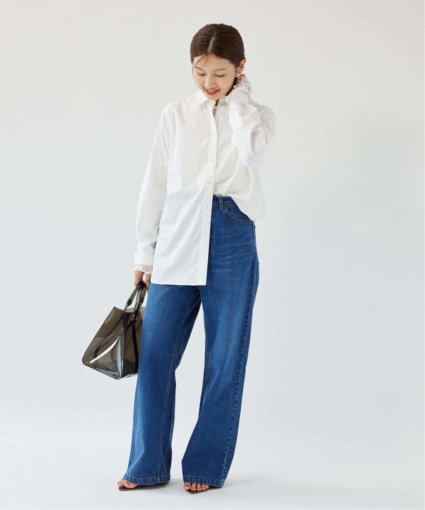 IENA / 24aw/スーピマコットン レギュラーカラーシャツ/コットン/WHT/24-050-900-5000-3-0 スーピマコットン レギュラーカラーシャツ（シャツ／ブラウス）｜IENA