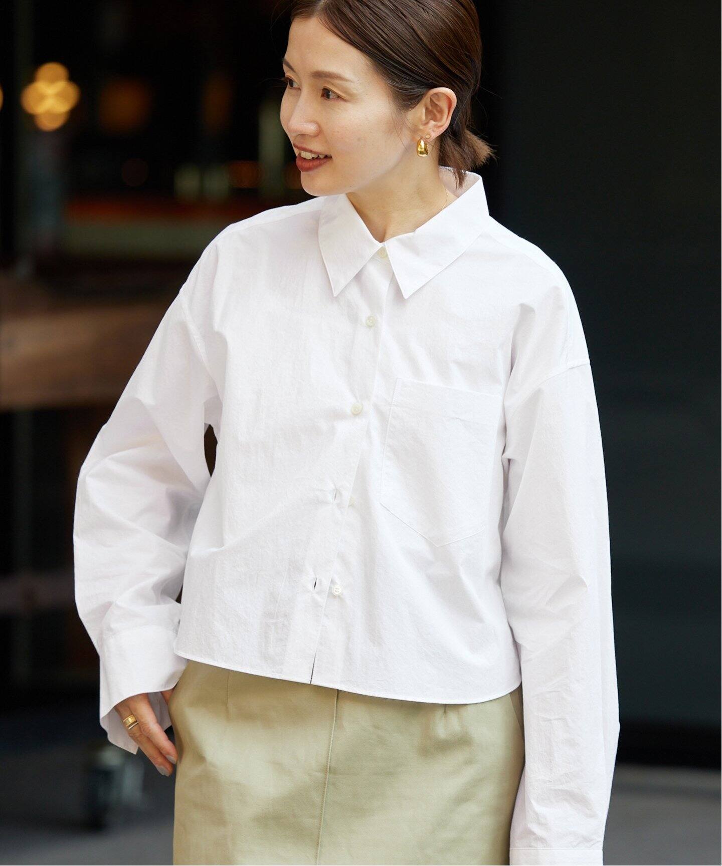 IENA FABRICA クロップドシャツ　美品　白　ホワイト　イエナ 追加》タイプライタークロップドシャツ（シャツ／ブラウス）｜IENA