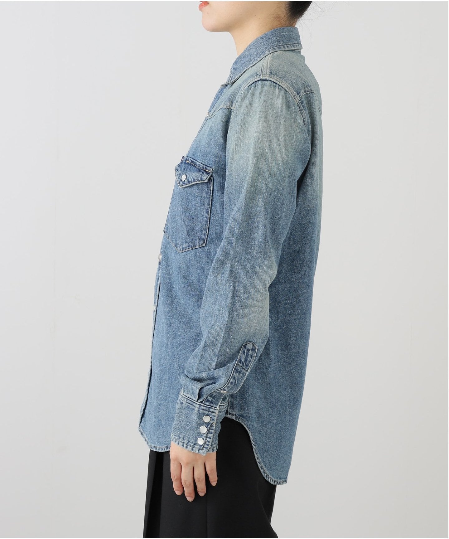 MADISONBLUE デニム長袖シャツ MADISONBLUE/マディソンブルー WESTERN SHIRTS デニムシャツ