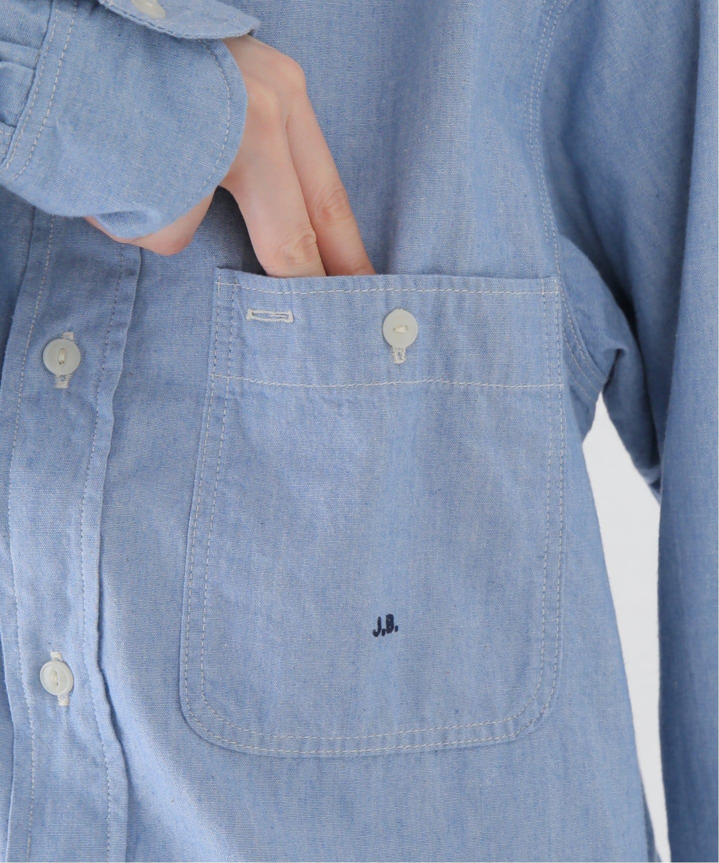 イエナ IENA×J．B．ATTIRE デニムシャツ JBG-2401-IE インディゴ サイズ：2 中古】<br>IENA×J．B．ATTIRE <br>デニムシャツ JBG-2401-IE