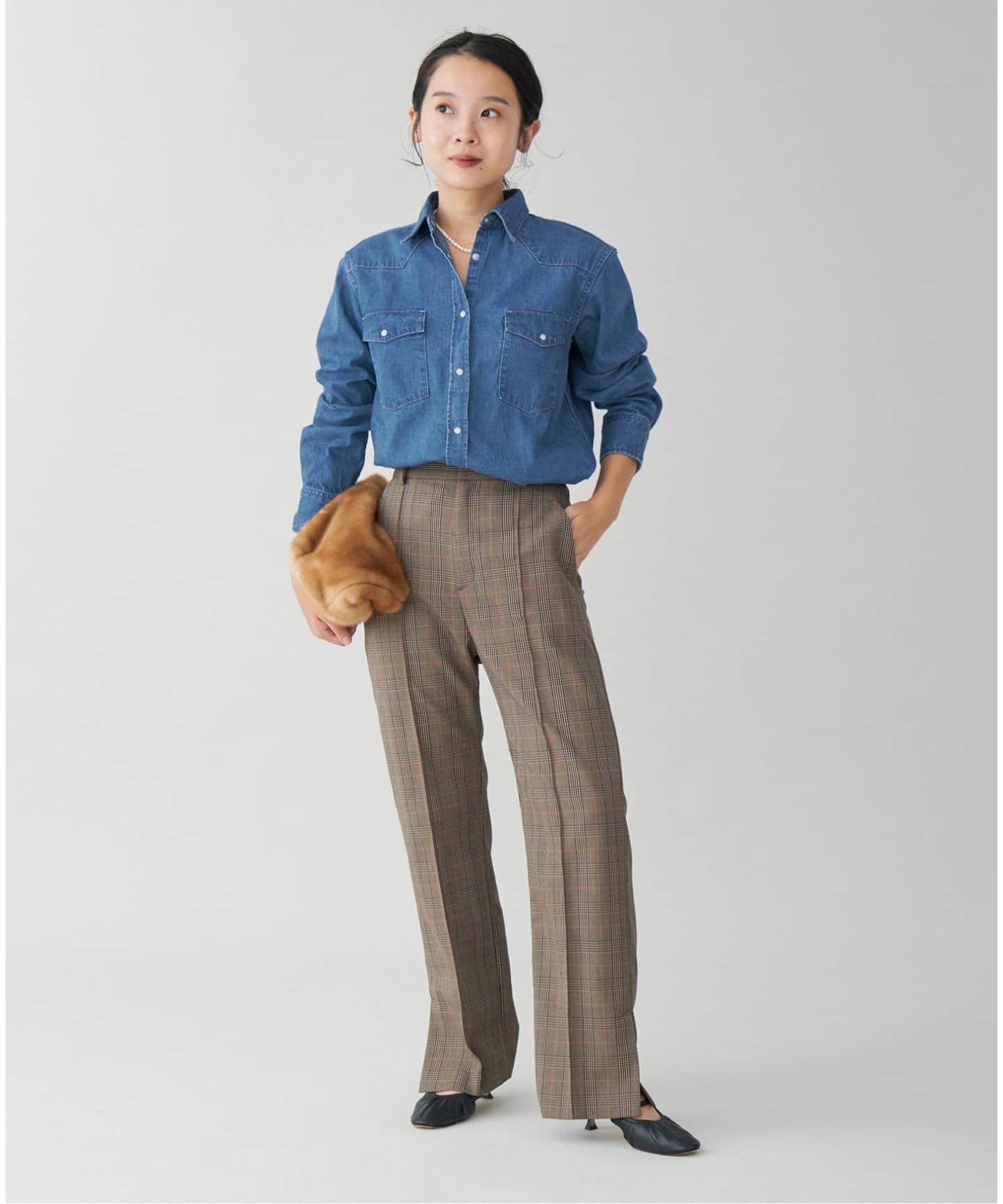 IENA カレンテージ別注　タンガリーウエスタンシャツ CURRENTAGE/カレンテージ 別注 ダンガリーウエスタンシャツ（シャツ