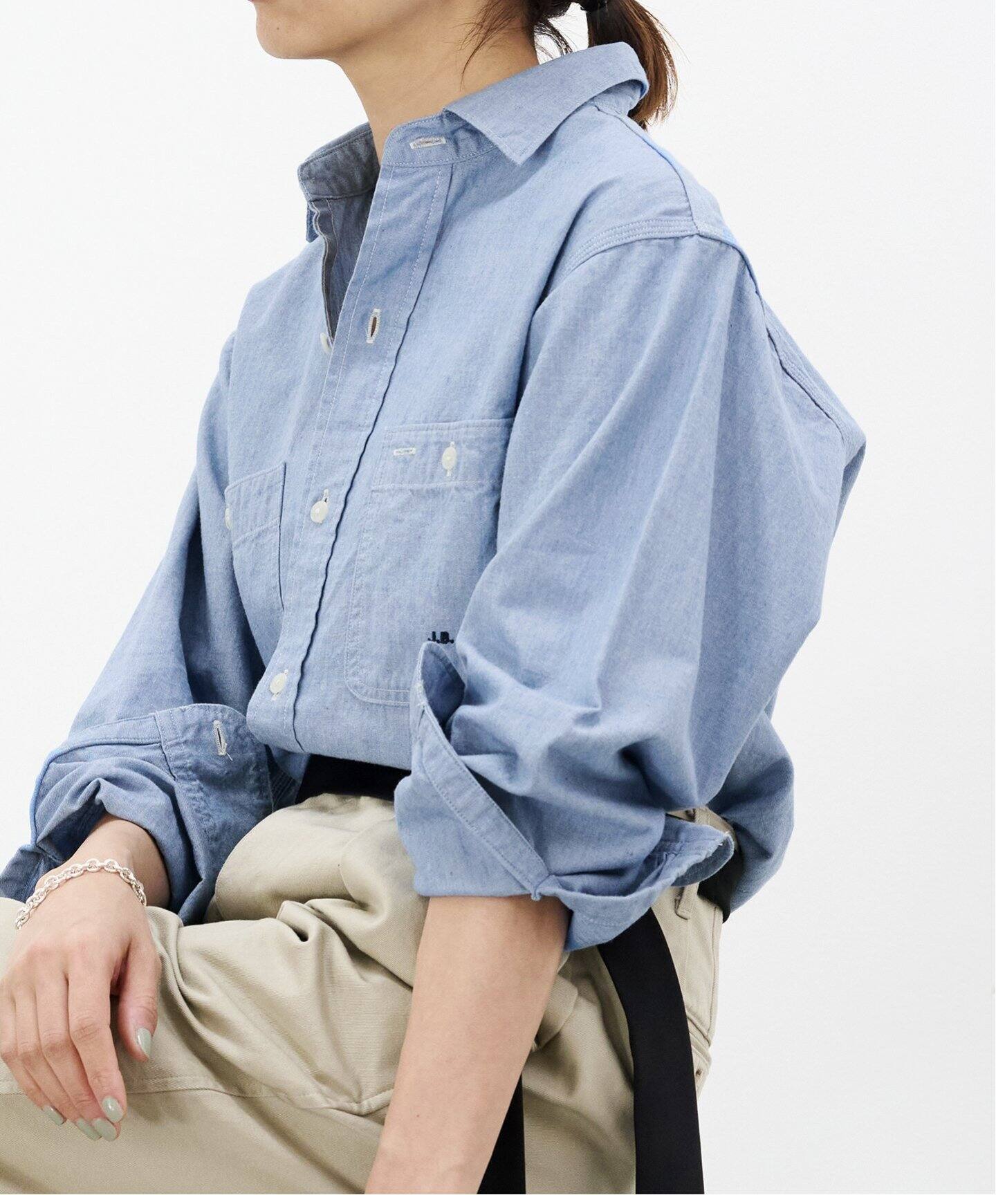追加》J.B.ATTIRE/ジェービーアタイア Riviera chambray shirt JBG 