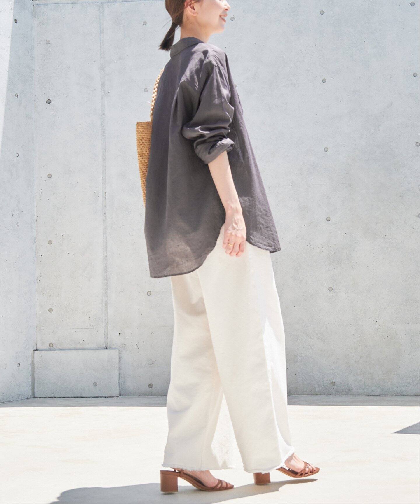 【24SS 極美品】SLOBE IENA Li/Cレギュラーシャツ F ピンク Li/C レギュラーシャツ（シャツ／ブラウス）｜SLOBE IENA