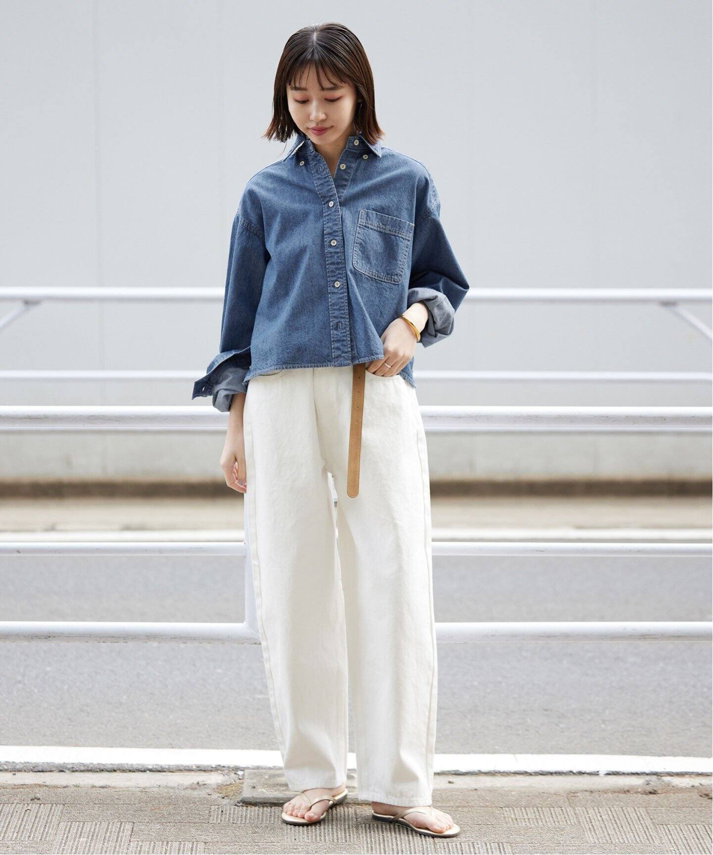 LE DENIMライトオンスクロップドシャツ（シャツ／ブラウス）｜SLOBE 