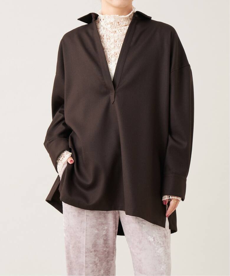 IENA LA BOUCLE ウールロングシャツ（シャツ／ブラウス）｜IENA 