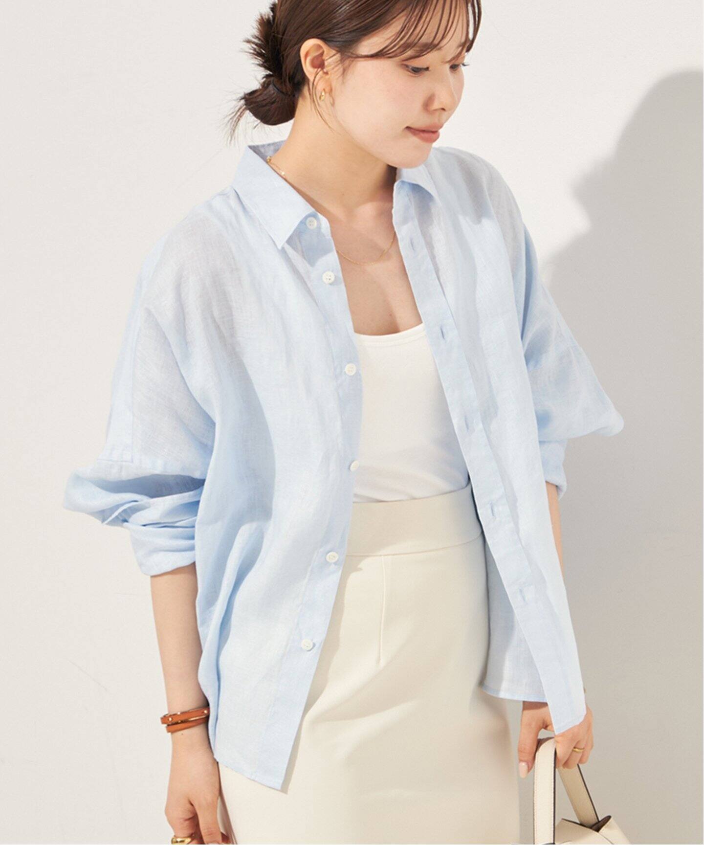 Plage Linen Short シャツ ピンク　リネンショートシャツ プラージュ Plage 《予約》Linen Short シャツ （ピンク